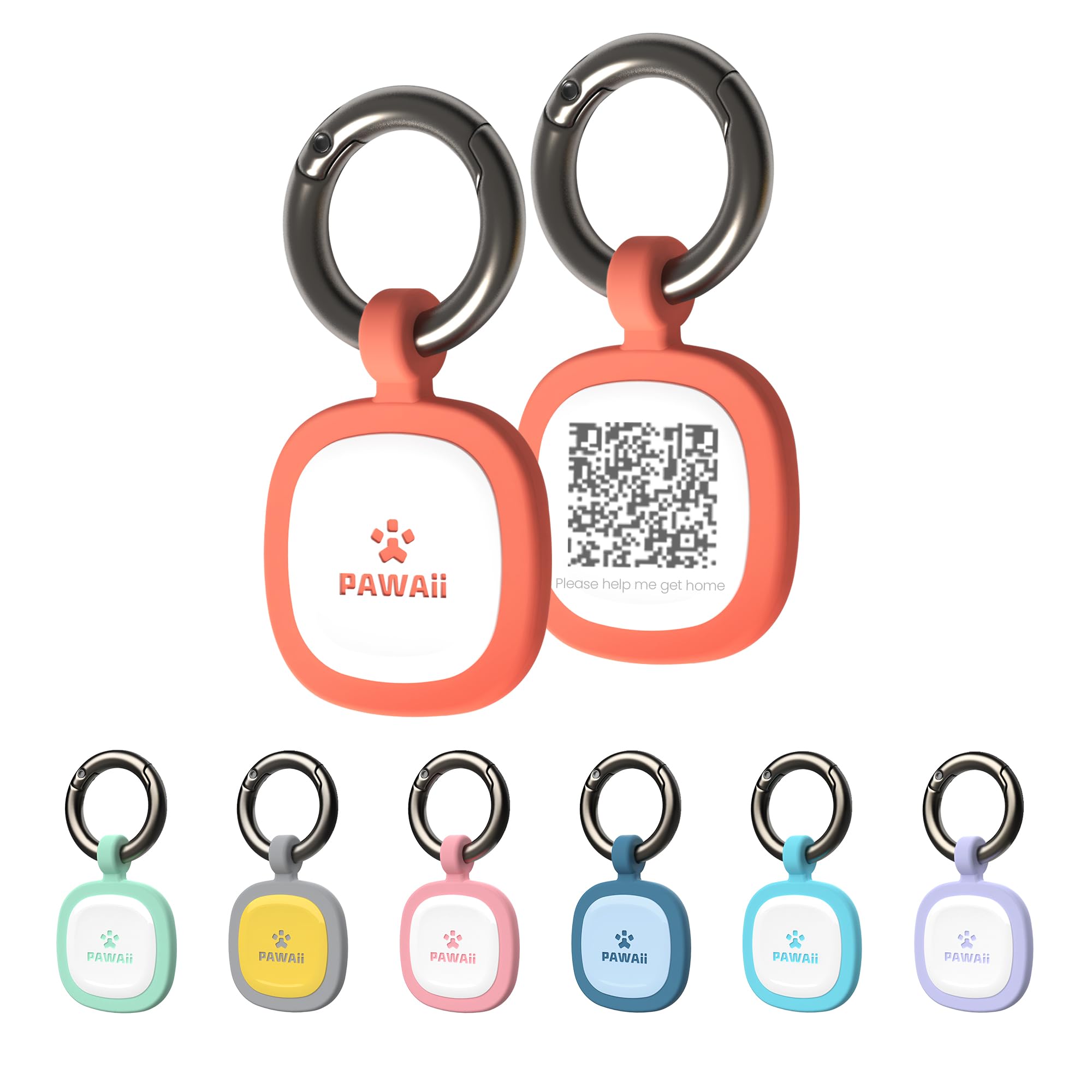 Pawaii Qr Code Pet Id Tag  Silent Silicone Dog Id Tag  Modifiable Pet Online Profile  Free Online Pet Page Emergency Contact  Scan Qr Receive Instant Pet Location Alert Email  1Pack (Bright Red) -Like New