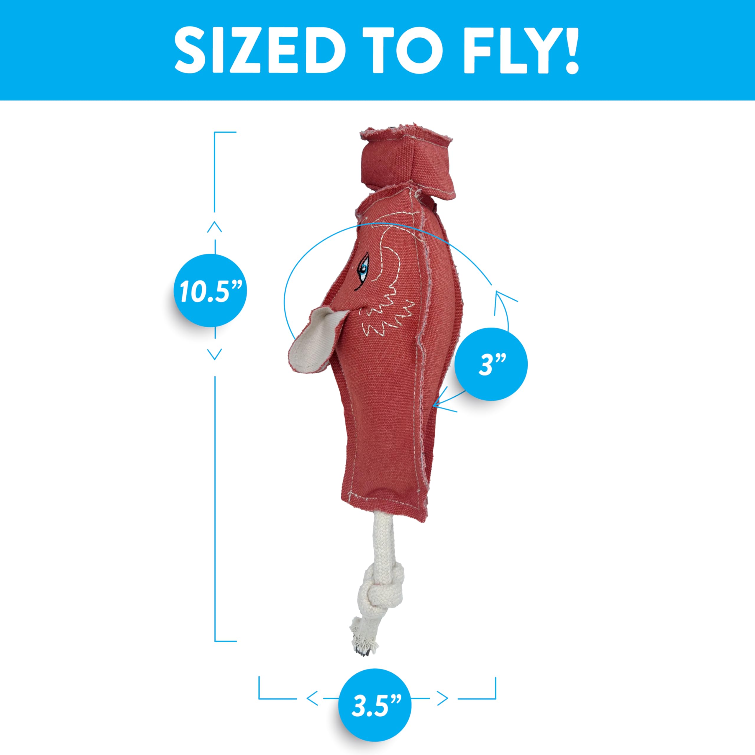 Spunky Pup Fly & Fetch Dog Toy - Durable, Floating, Interactive Bungee Launcher For Fetch And Water Play, Canvas Wharthog