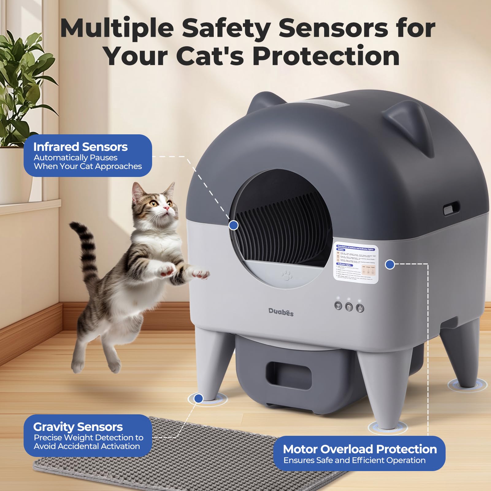 Self Cleaning Litter Box Automatic: Extra Large Self-Cleaning for Multiple Cats - APP-Controlled with Smart Sensors - Odor-Free