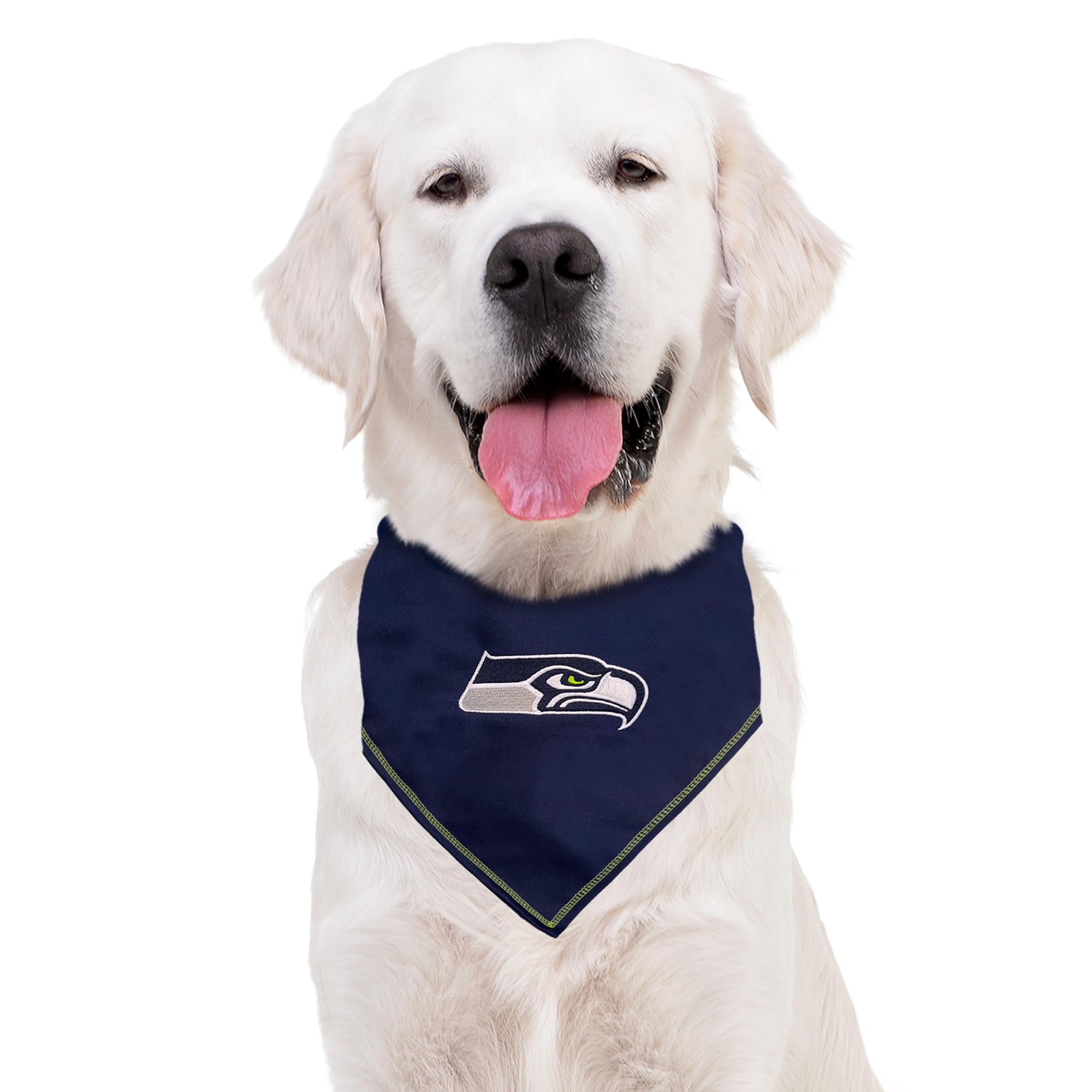 Nfl Seattle Seahawks Tie Bandana, Large/X-Large. Dog Bandana Scarf Bib For Pet Cat Dog. The Ultimate Game-Day, Party Bandana