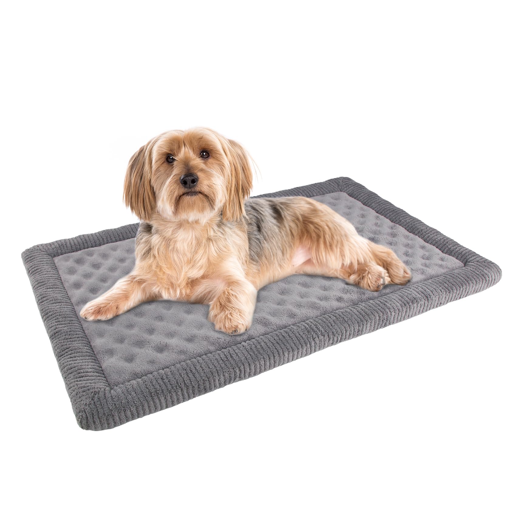 Dog Crate Pad 24X17 Inch Gray Memory Foam Dog Bed Mat For Small Dog Cat Grey Washable Puppy Sleeping Bed Anti Slip