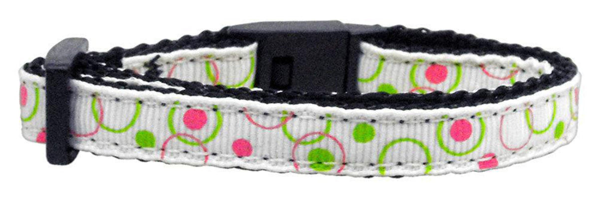 Mirage Pet Products Retro Nylon Ribbon Cat Safety Collar, White