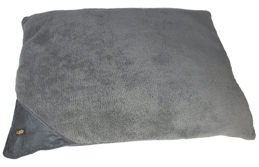ALL FOR PAWS Dog Pillow Bed Ultra Soft Pet Dog Bed Comfortable Cushion Bed Plush Dog Pillow Machine Wash & Dryer Friendly  Grey