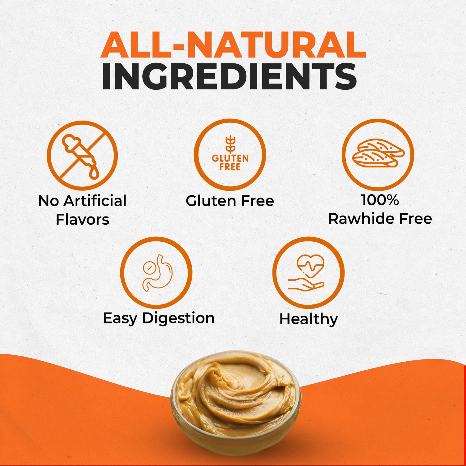 Canine Naturals Peanut Butter Chew Dog Treats - Rawhide Free, All-Natural, 10 Pack of 5 Inch Brown Chews