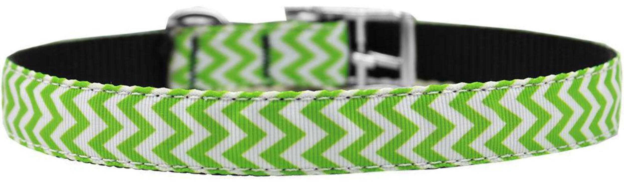Mirage Pet Products Chevrons Nylon Dog Collar with Classic Buckle, Size 24, Yellow