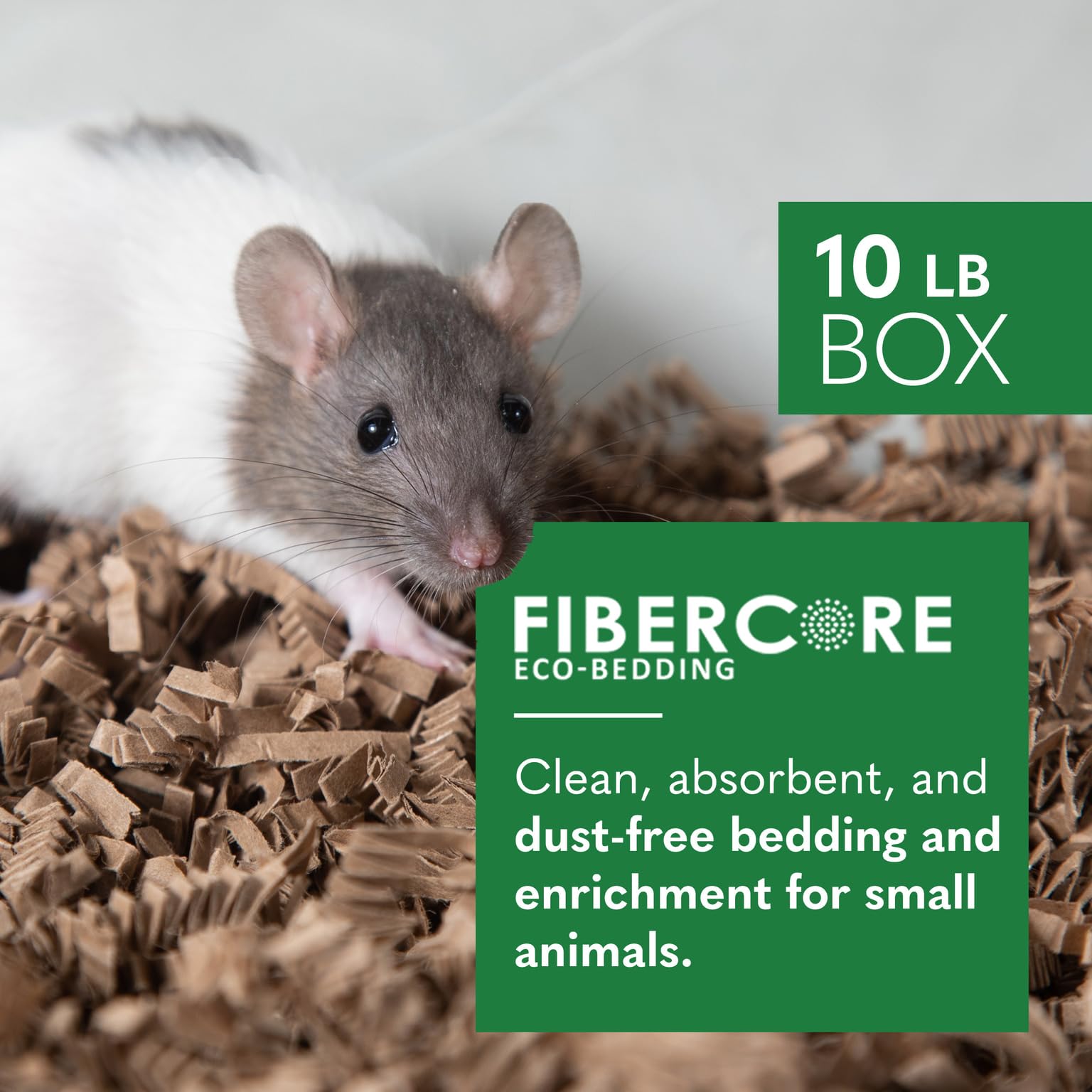Eco Bedding Fibercore, Dust Free Paper Bedding For Small Pets And Birds, 10 Lb. Natural (Expands To 250L)