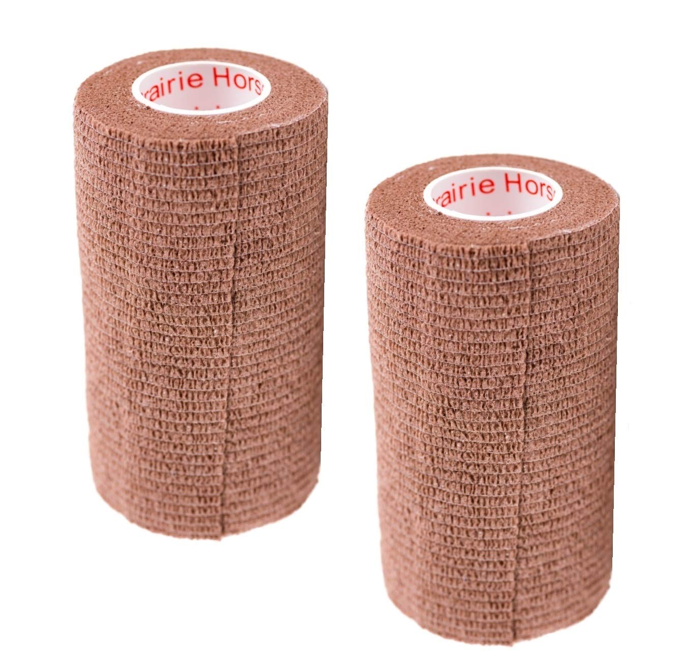Vet Wrap Tape (Brown) (2 Pack) (2 Inch x 15 feet) Self Adhesive Adherent Adhering Cohesive Flex Self Stick Bandage Grip Roll Dog