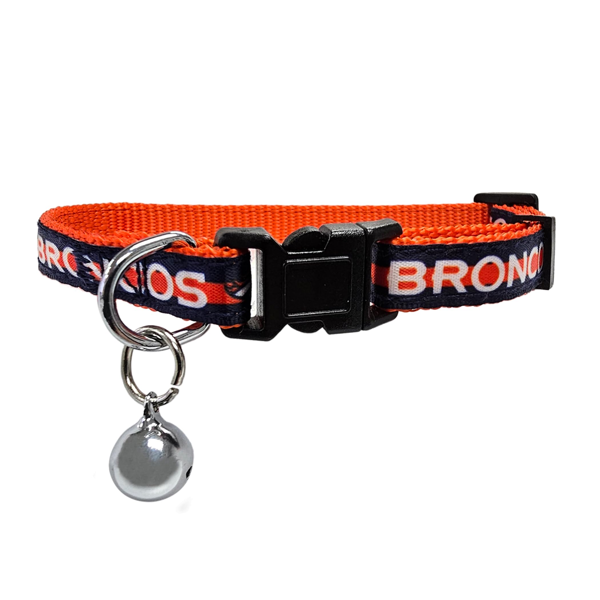 Pets First COLLAR for CATS - NFL DENVER BRONCOS CAT COLLAR. - Strong & Adjustable FOOTBALL Cat Collars with Metal Jingle Bell