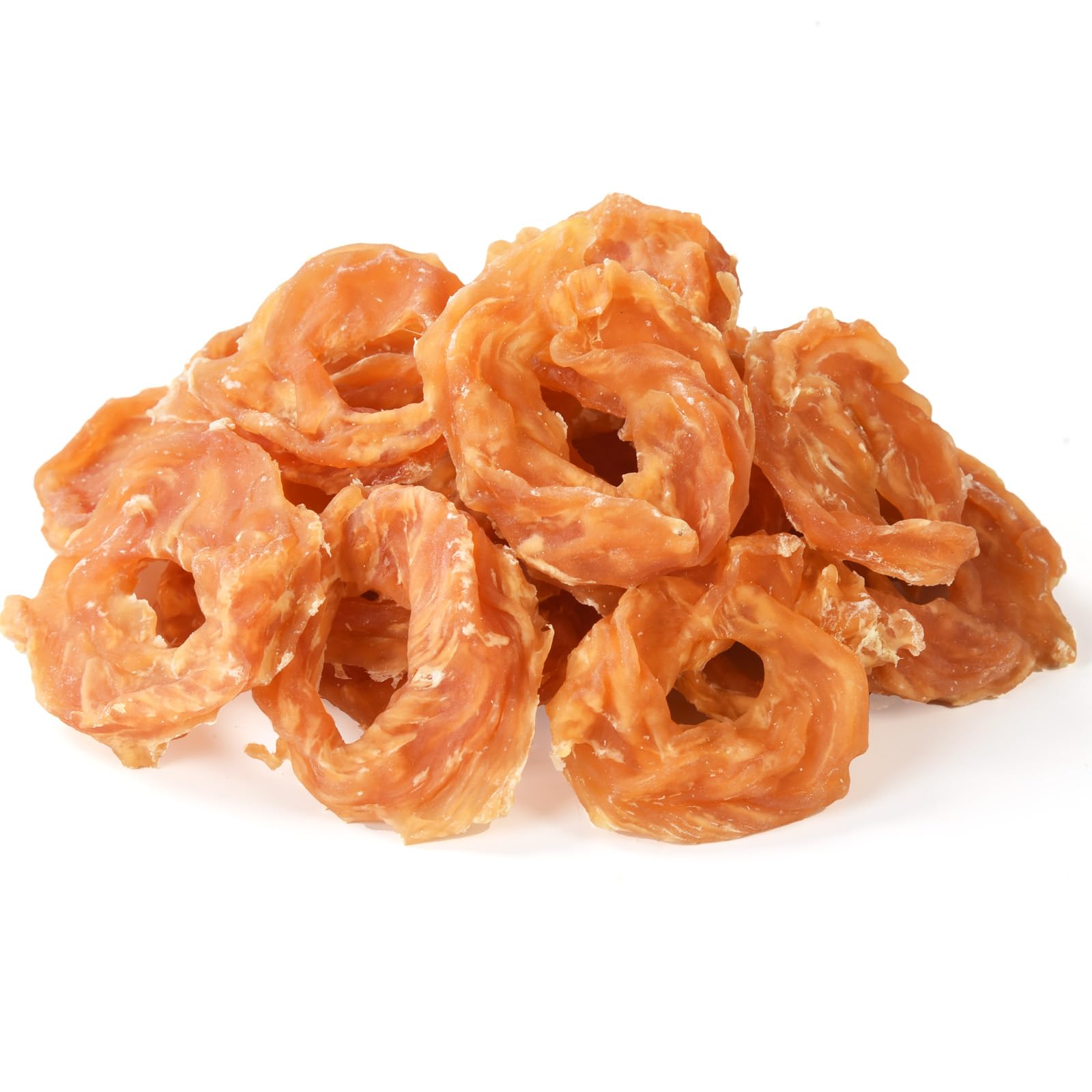 Pawmate Dog Treats Chicken Jerky Rings, Rawhide-Free Grain-Free Real Dried Tenders Natural Chicken Breast Dog Chewy Training Sna