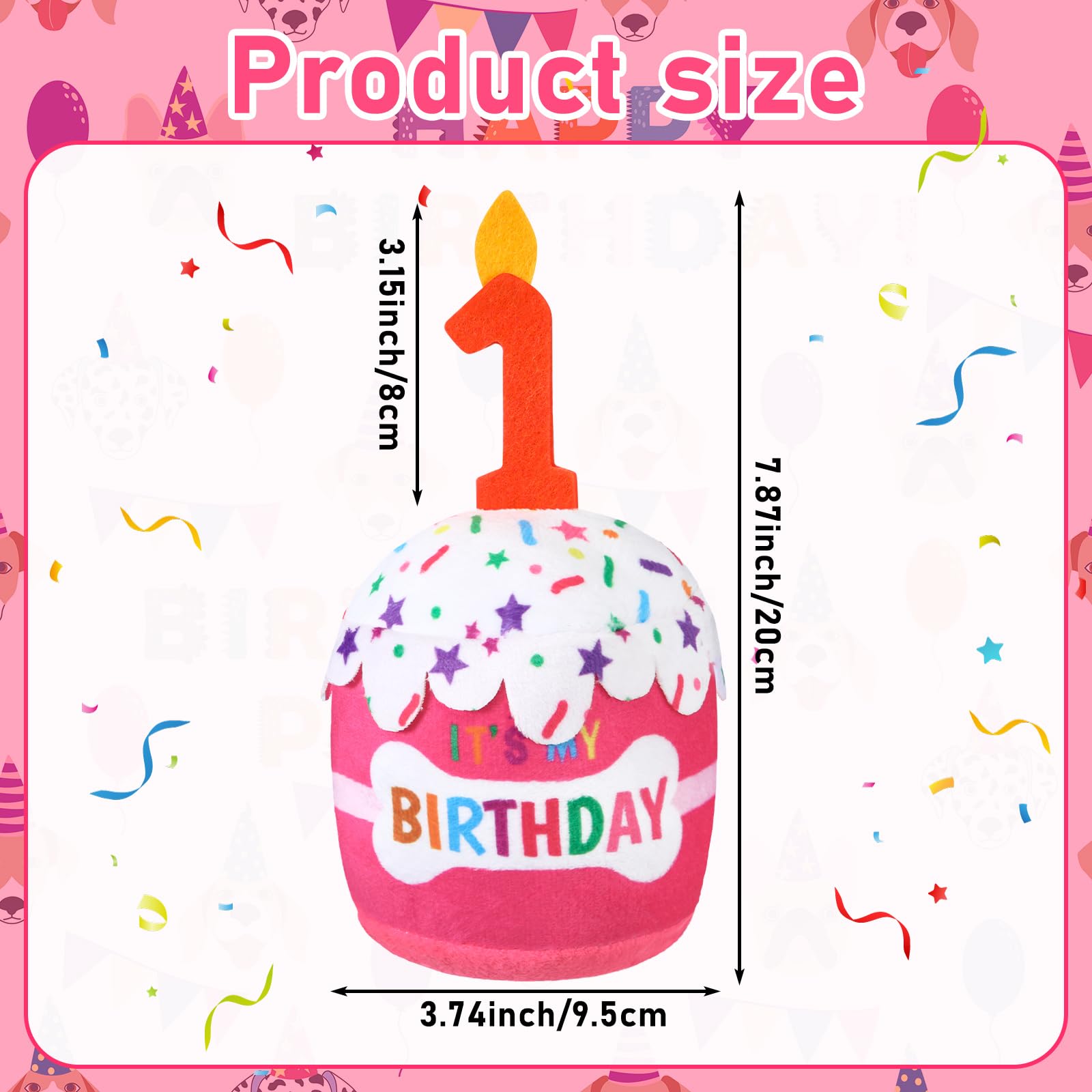 Dansydaisy Dog 1St Birthday Cake Toy Accessories For Girl Boy Gifts, Pink Squeaky Plush Toy For Dog Birthday Party Decor Favor F