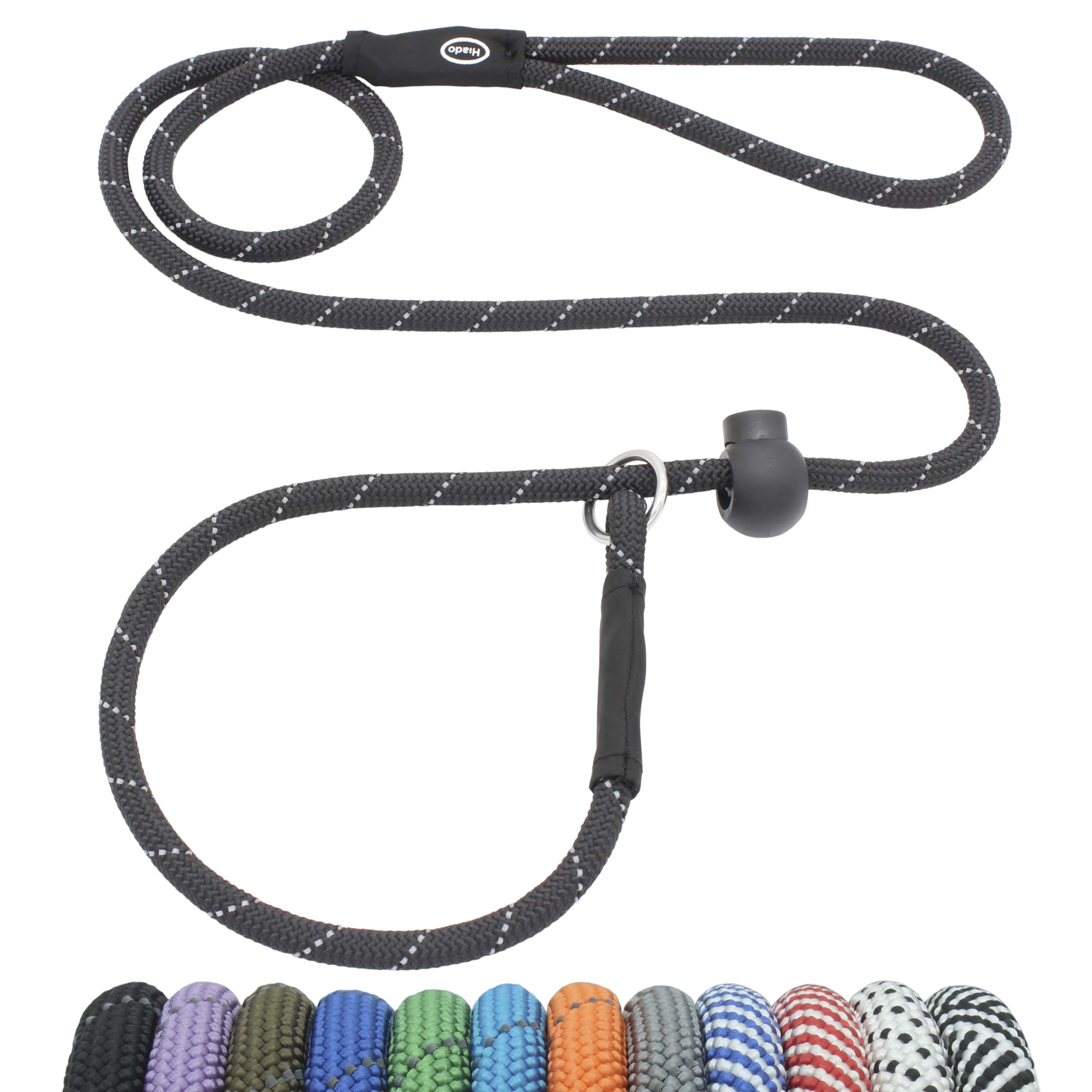Hiado Slip Lead Dog Leash Reflective With Stopper Loop Rope Training No Pull For Small Medium Large Dogs 6Ft Black