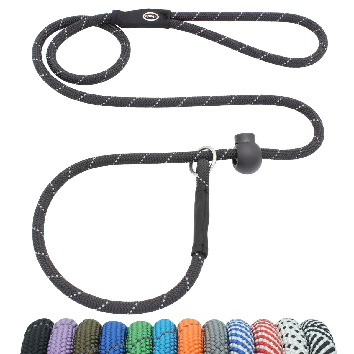 Hiado Slip Lead Dog Leash Reflective With Stopper Loop Rope Training No Pull For Small Medium Large Dogs 4Ft Black
