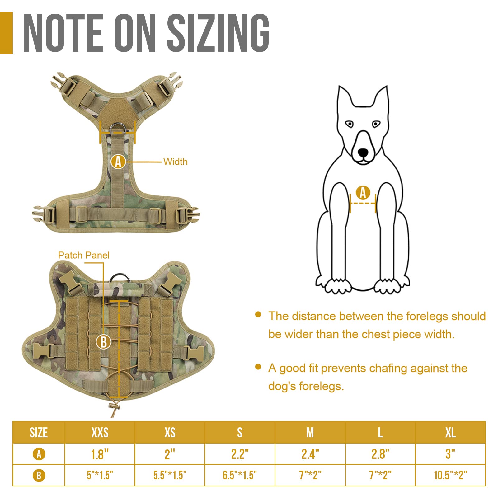 Tactical Dog Harness Vest with Handle, Military Dog Harness for Large Medium Dogs,No-Pull Service Dog Vest with Hook & Loop Pane