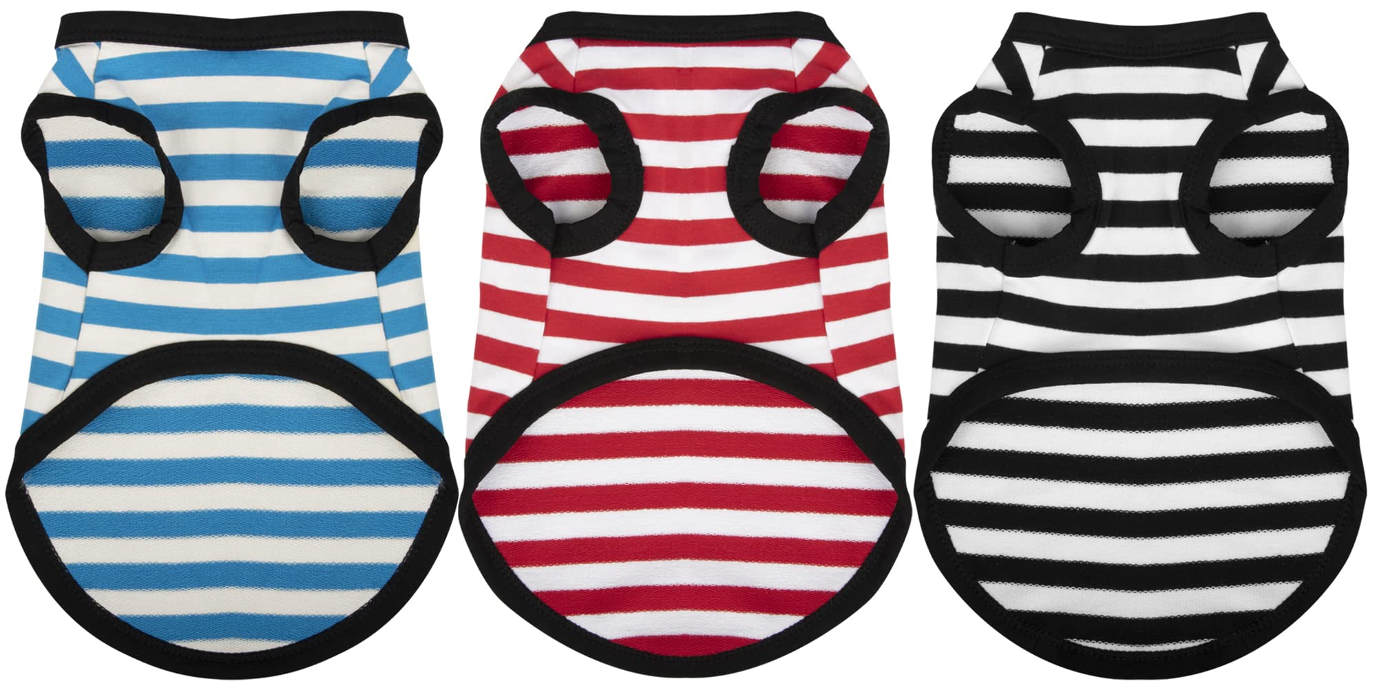 Paiaite 3-Piece Striped Shirt Set - Light Color Cotton Sleeveless Puppy Dog Shirts & Sweatshirt For Small & Medium Dogs (Xs)