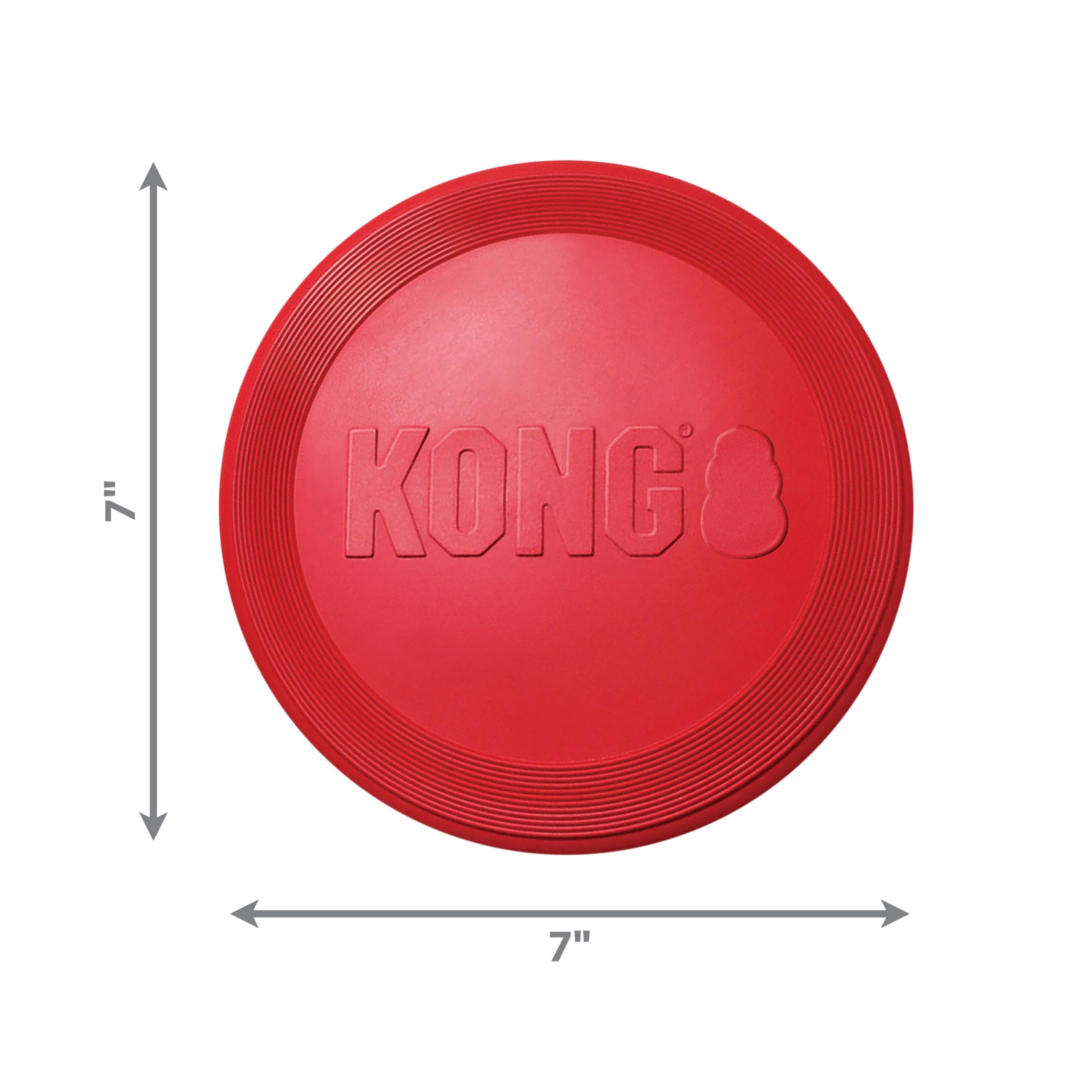 KONG Flyer - Durable Dog Toy for Outdoor Playtime - Natural Rubber Flying Disc, Dog Toy for Fetch - Safer Disc for Healthy Activ