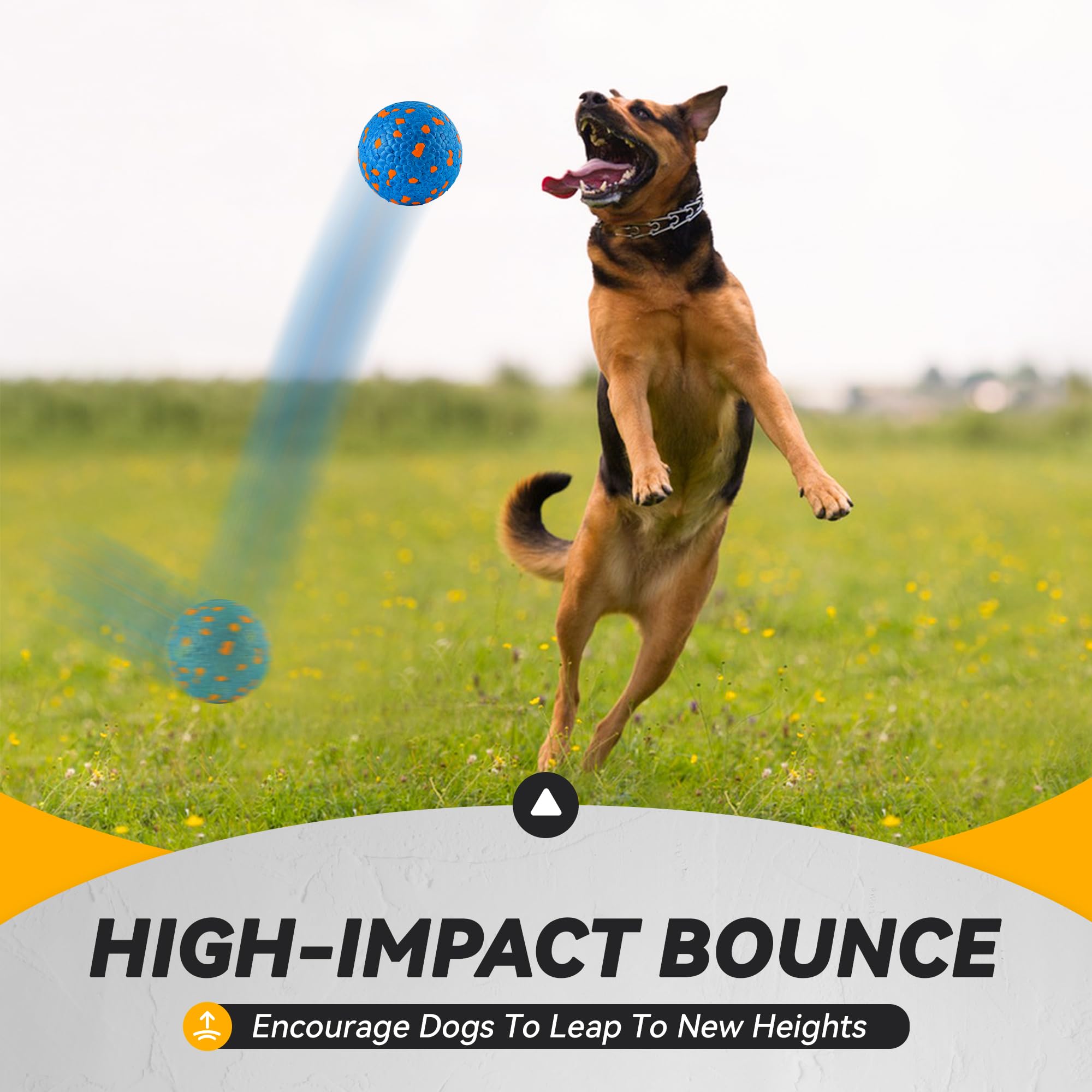 Fusoto 2Pcs Dog Balls, Tennis Balls For Dog Aggressive Chewers, For Large Medium Small Puppy, Training Catch&Fetch, Water Floats
