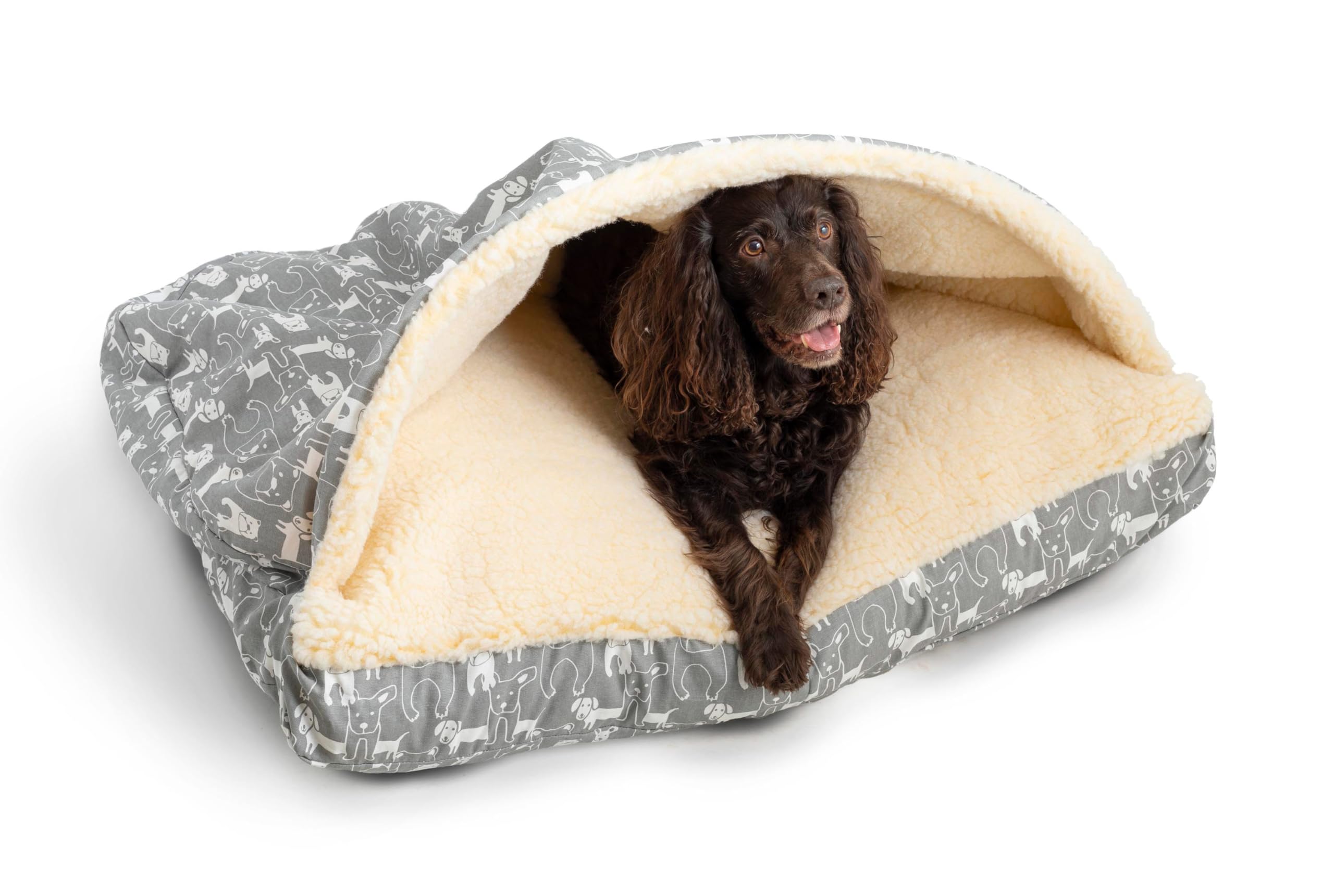 Snoozer Pet Products Luxury Rectangle Cozy Cave, Wag Collection, Extra Large, Pedigree Storm