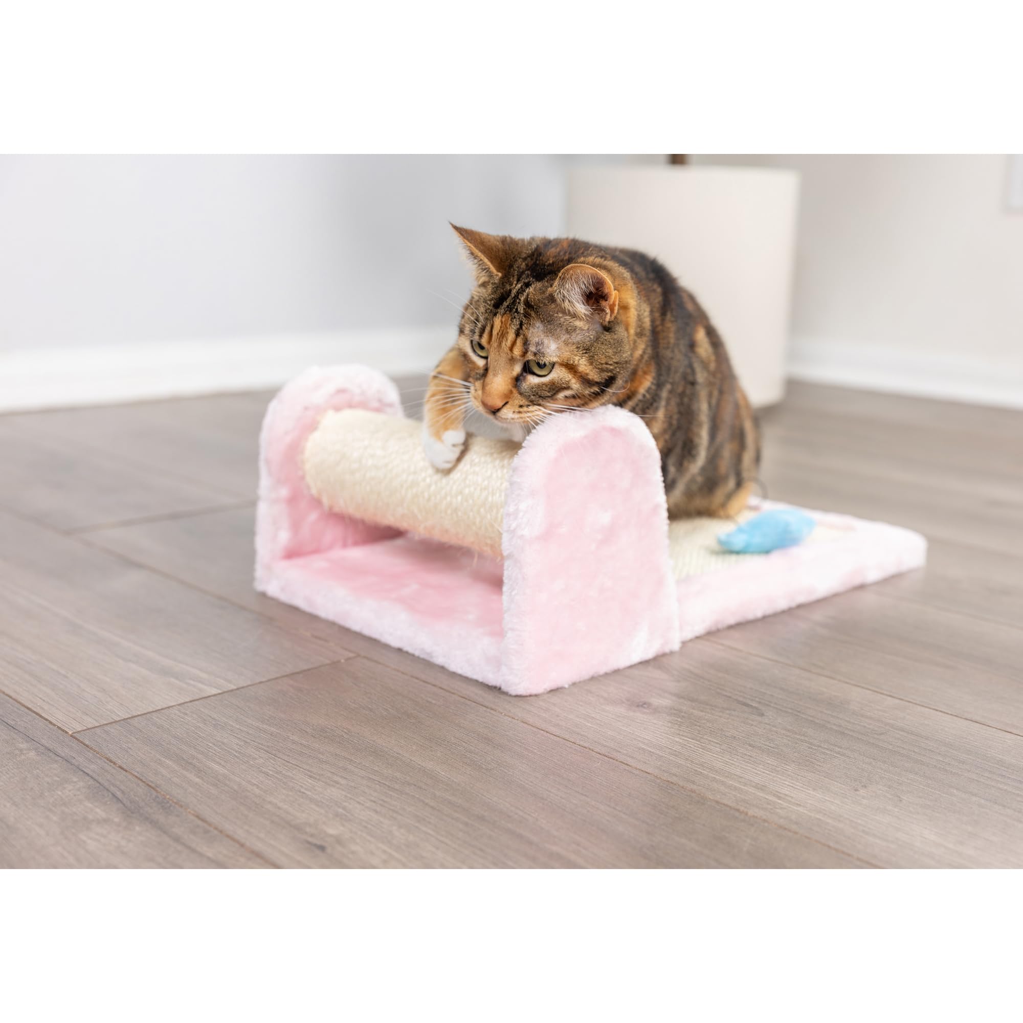 Armarkat Rolling Real Wood Cat Scratcher Toy, Sisal Scratching Board for Cats Training