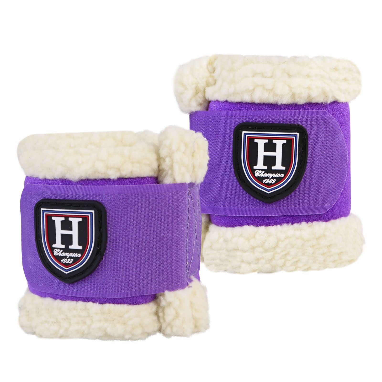 Harrison Howard Essential Premium Horse Pastern Wraps with Berber Fleece Lining Sold in Pairs Purple