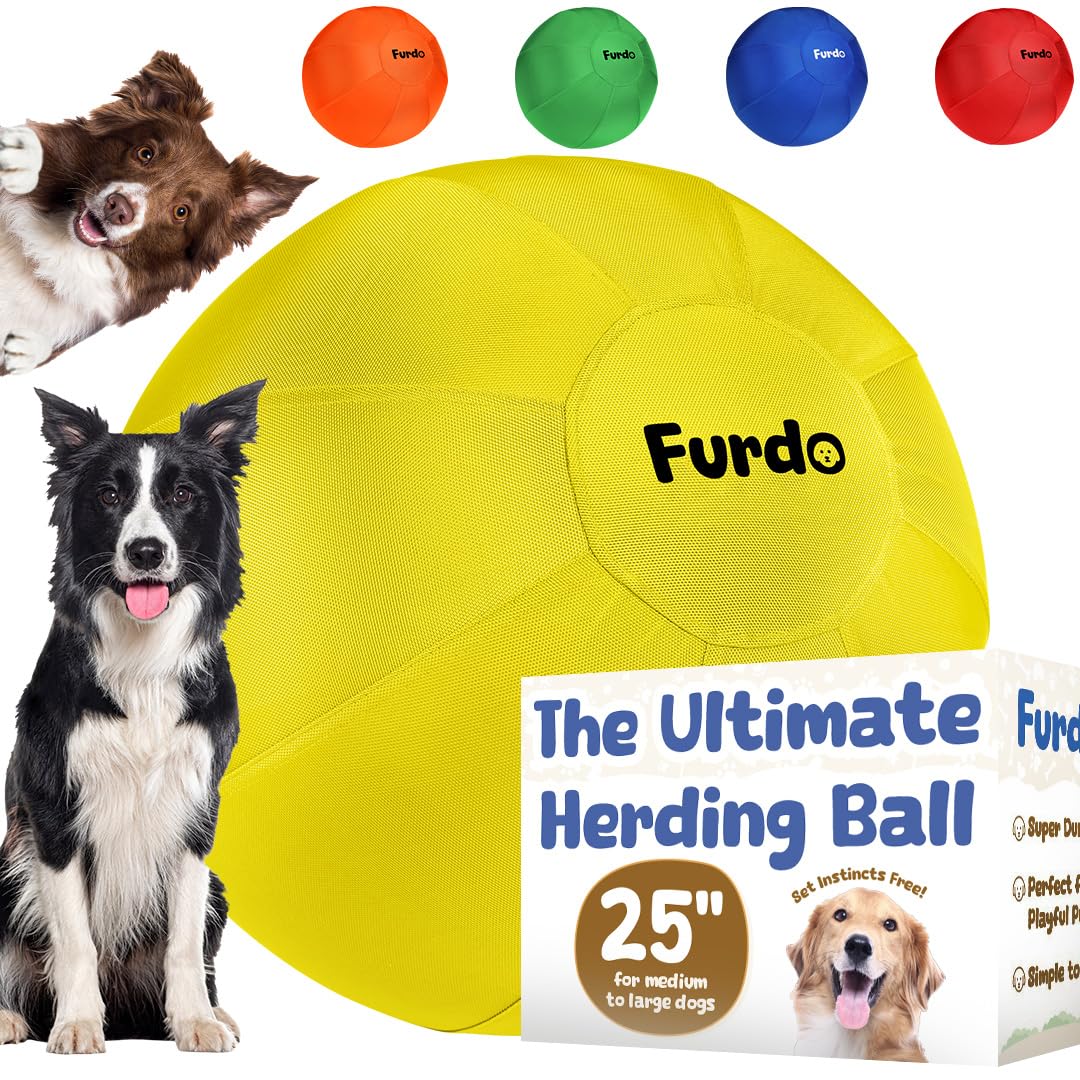 Furdo Herding Ball for Dogs, for Australian Shepherd, for Cattle, for Border Collie, for Blue Heelers & Other Medium to Large Do
