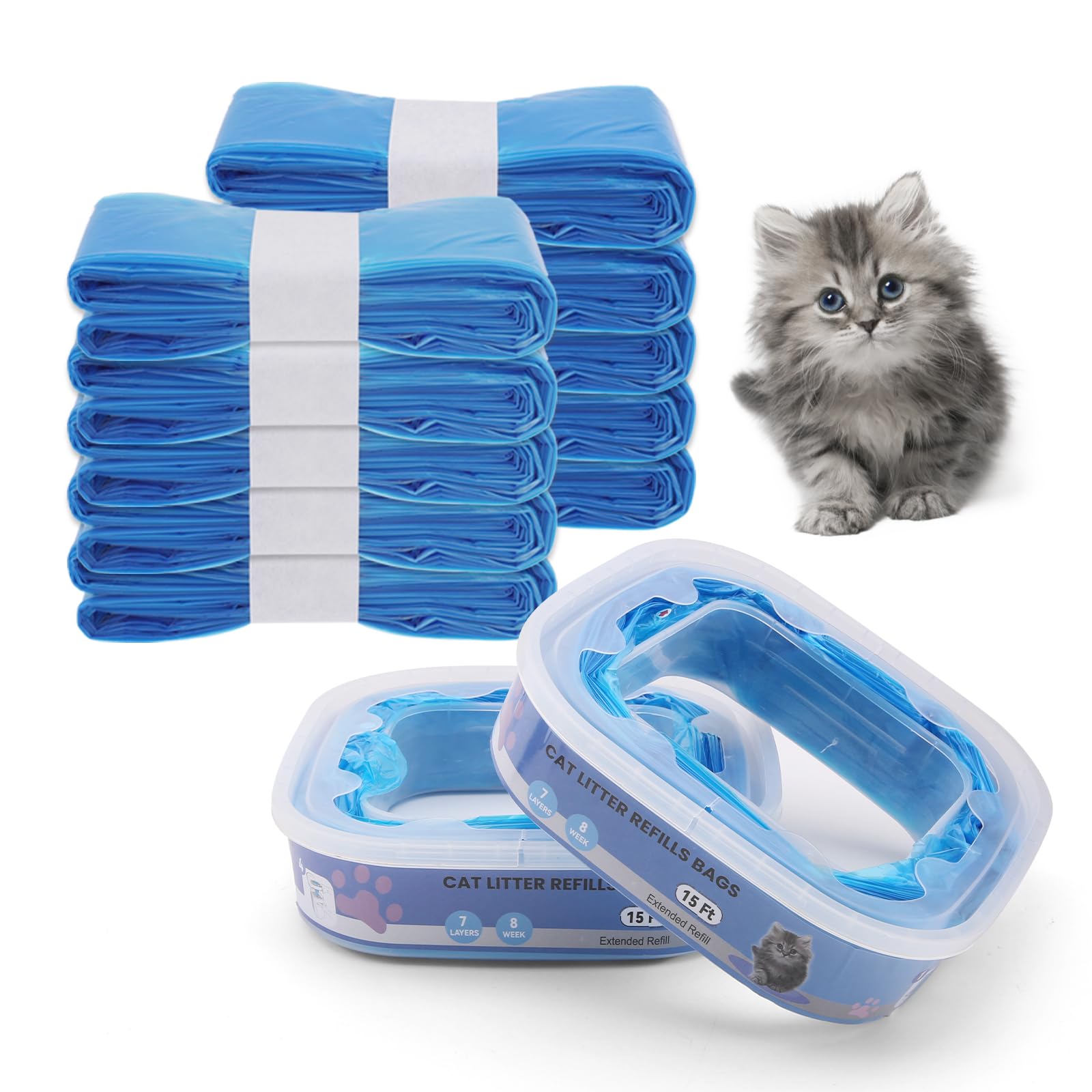 10 Pack Cat Litter Refills Bags,Cat Litter Refills Scented Bag Compatible With Your Standard And Plus Genie Litter Refill Cartri