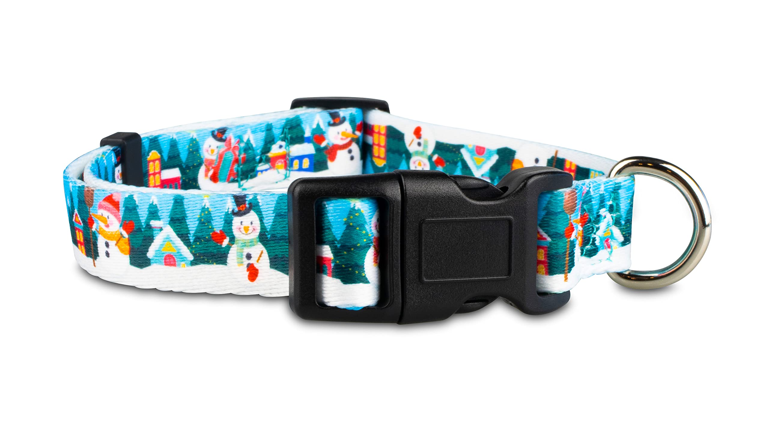Limeloot Christmas Dog Collar, Adjustable Holiday Dog Collar In Small, Medium, And Large, Winter Collar For Boy And Girl Dogs, Snowman, Small