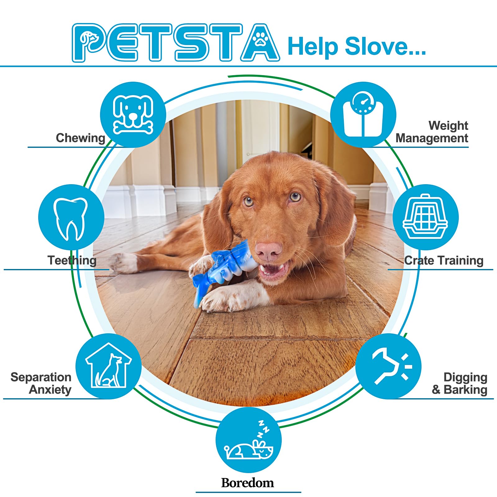 Petsta Dog Chew Toys For Aggressive Chewers, Durable Dog Toys For Large Dogs, Heavy Duty Dog Toys/Large Dog Toys/Indestructible Dog Toys, Tough Dog Toys For Medium/Large Dogs Breed
