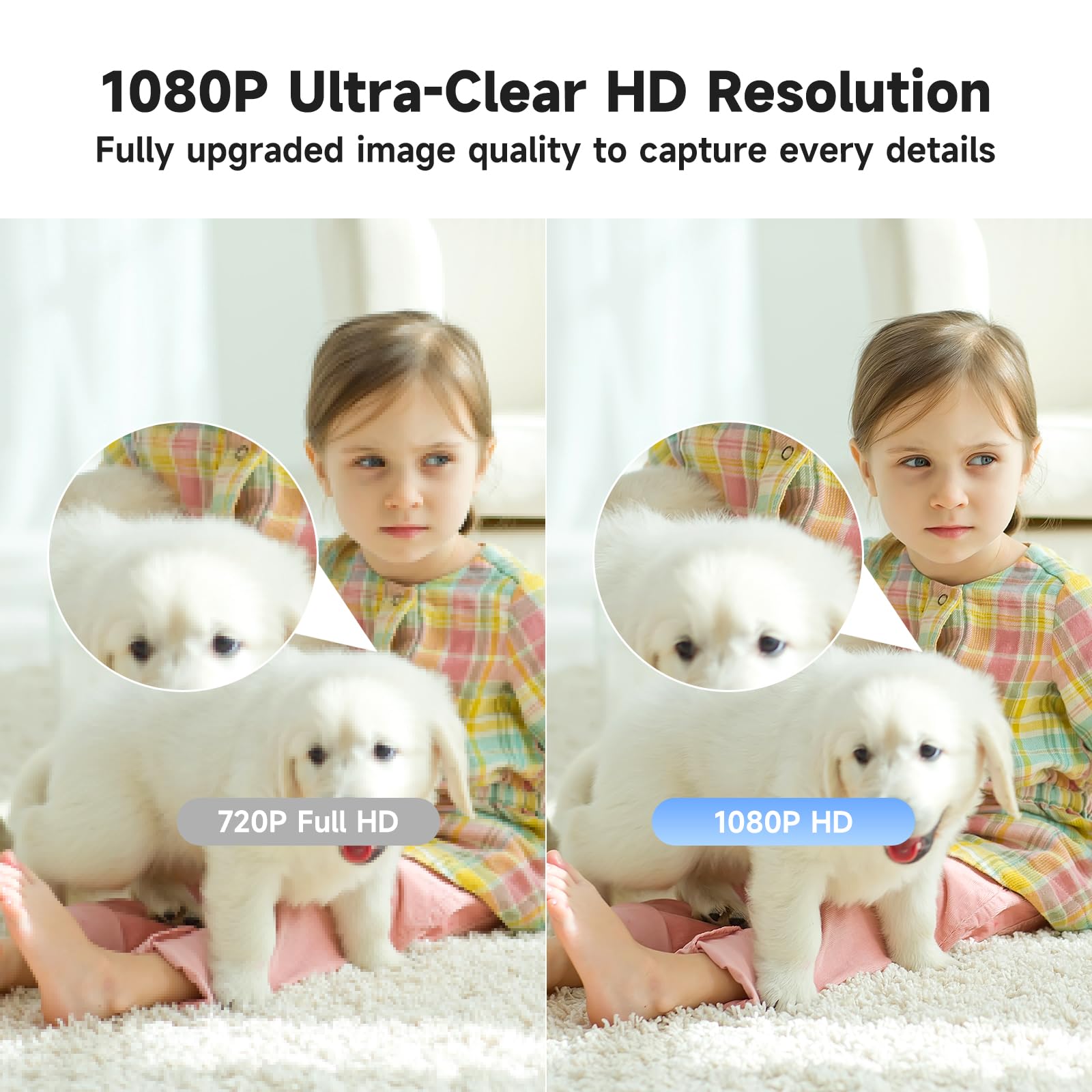 JAIOTlink 1080P Indoor Camera Wireless for Home Security, 5G&2.4G WiFi Baby/Dog/Pet Camera with Phone APP, Color Night Vision, M