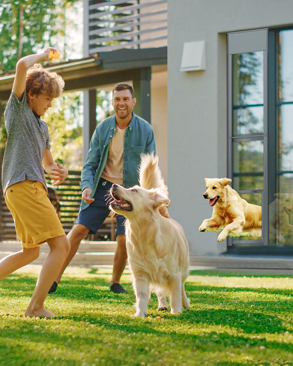 Dog Door For Sliding Glass Door With Lock, Doggy Door For Sliding Glass Doors Large Dog Up To 100 Lb, Sliding Door Dog Door Inse