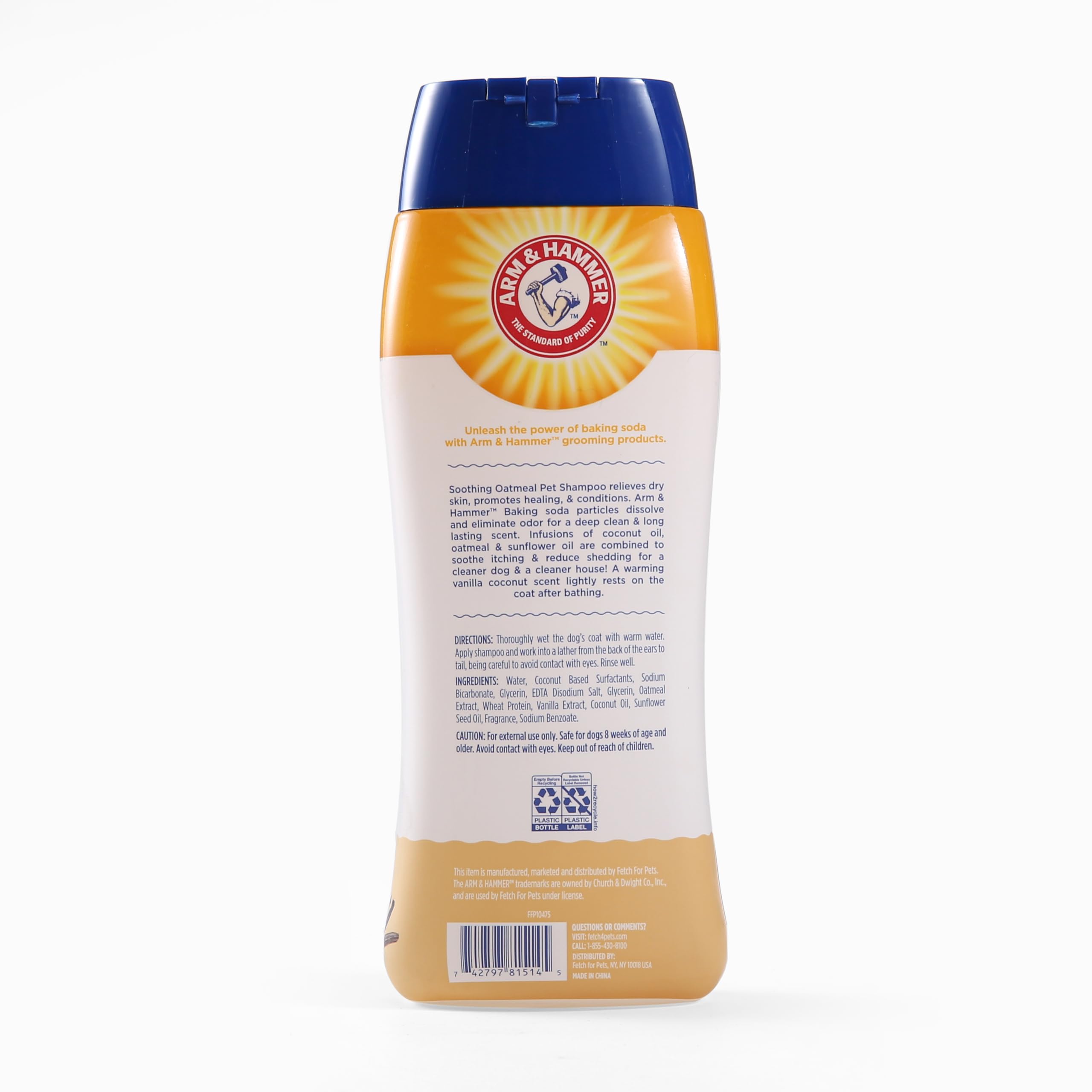 Arm & Hammer For Pets Soothing Oatmeal Pet Shampoo | Nourishing And Moisturizing Dog Shampoo With Gentle Cleansing Formula | Vanilla Coconut Scent, 20 Oz Bottle Shampoo For Pets