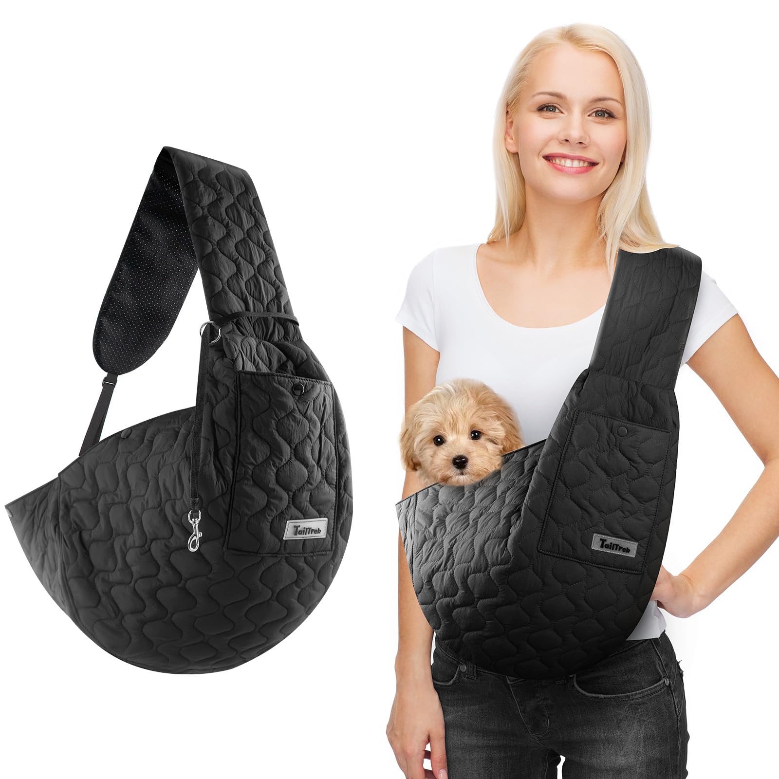 Jourcraf Dog Sling For Small Dogs, Front Dog Sling Carrier, Padded Adjustable Pet Soft Carrier With Adjustable Shoulder Strap, T