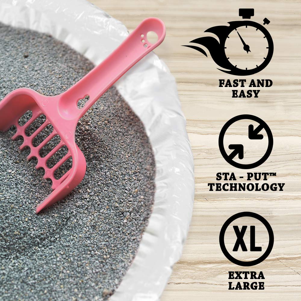 Alfapet Elastic Cat Litter Box Liners - Extra Giant 10 Count - Tear-Resistant Cat Litter Bags - Waterproof Kitty Litter Liners - Fits Litter Box Pan Sizes Xl, Giant, X-Giant, 37' X 18', 20 Lb Capacity