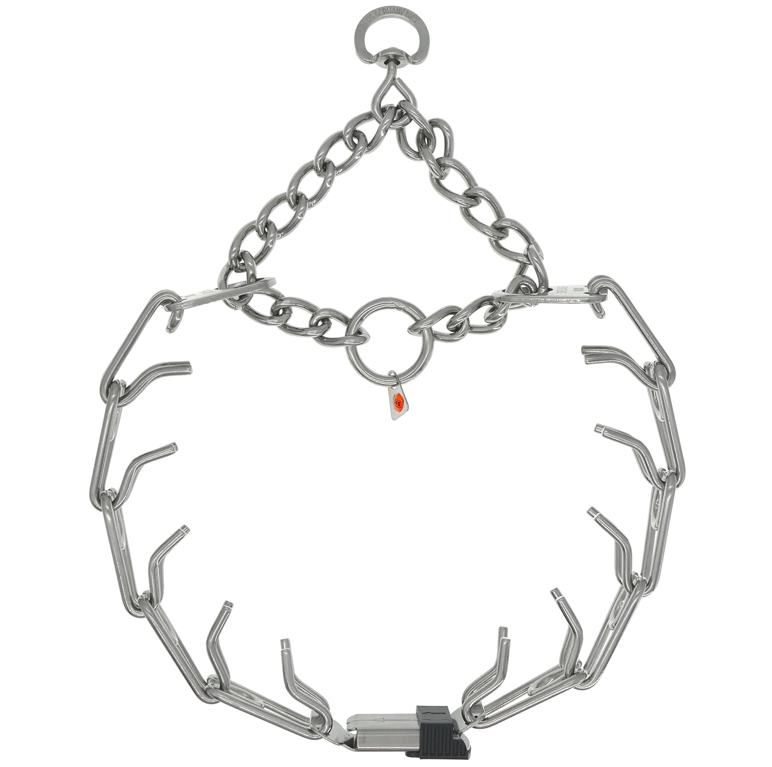 Herm Sprenger Stainless Steel Prong Dog Collar With Centered Cliclock Buckle And Assembly Chain Quick Release Training Pinch Col