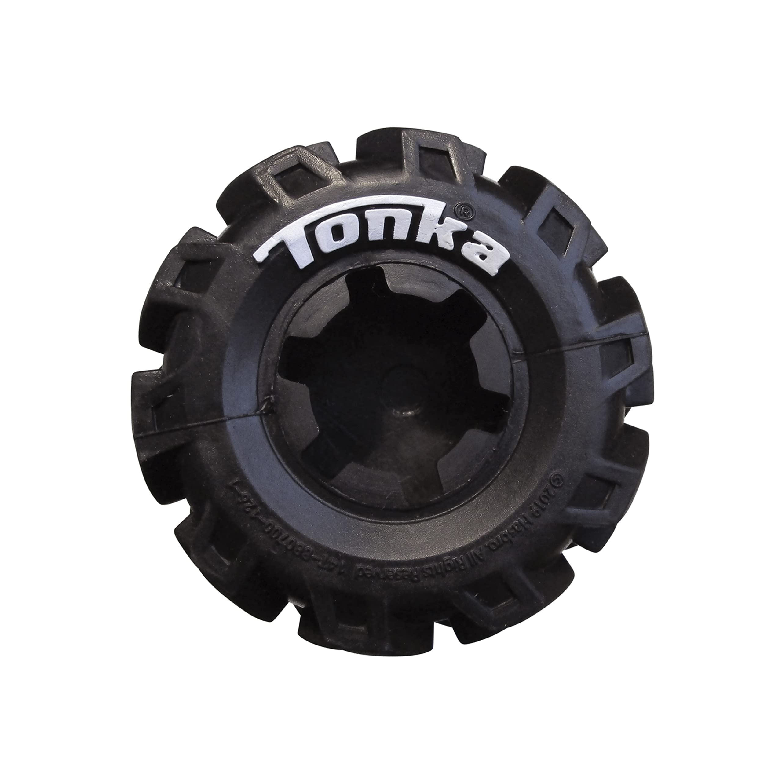 Tonka Axle Tread Dog Toy With Interactive Feeder, Lightweight, Durable And Water Resistant, 7 Inches, For Medium/Large Breeds, Single Unit, Yellow/Black