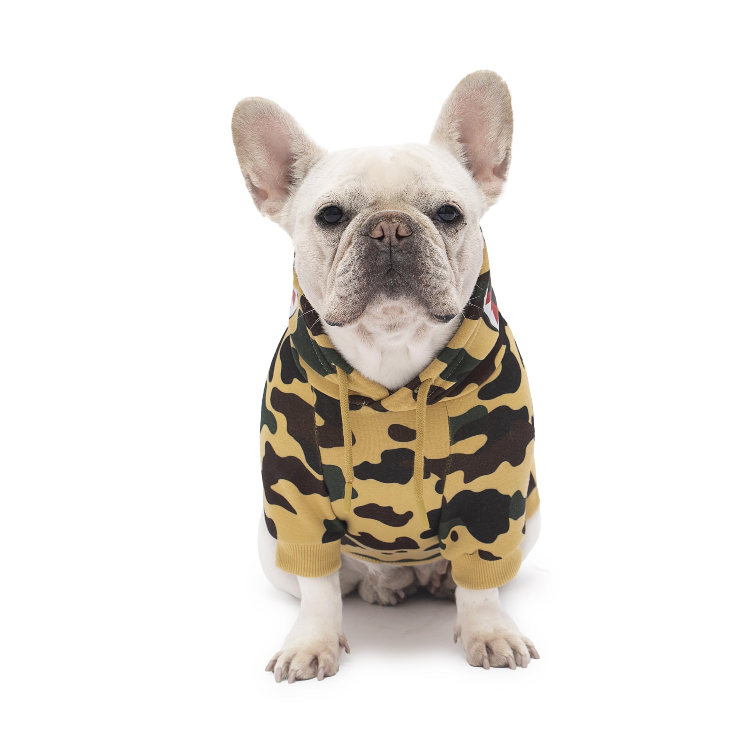 Camo Dog Hoodie Dog Clothes Extra Warm Fleece Lining Stretchy Fit for Small Medium Large Dogs ((Yellow, XX-Large)