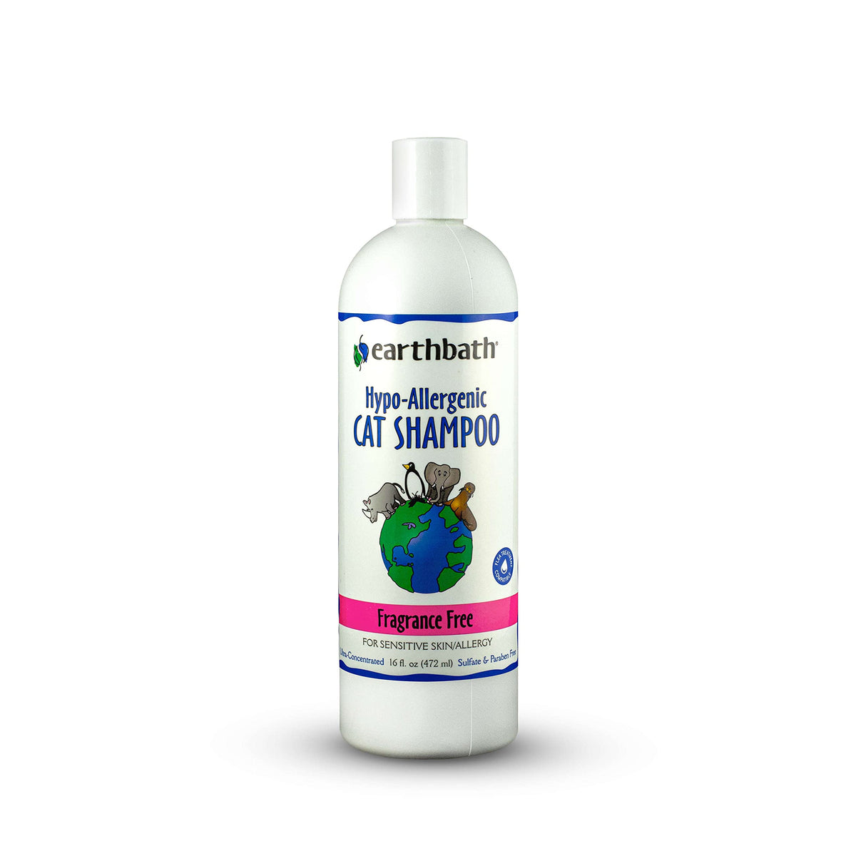 Earthbath, Hypoallergenic Cat Shampoo - Fragrance Free Cat Shampoo For Allergies And Itching, Made In Usa, Cruelty Free Cat Wash, Gentle & Soothing Kitty Shampoo - 16 Oz (2 Pack)