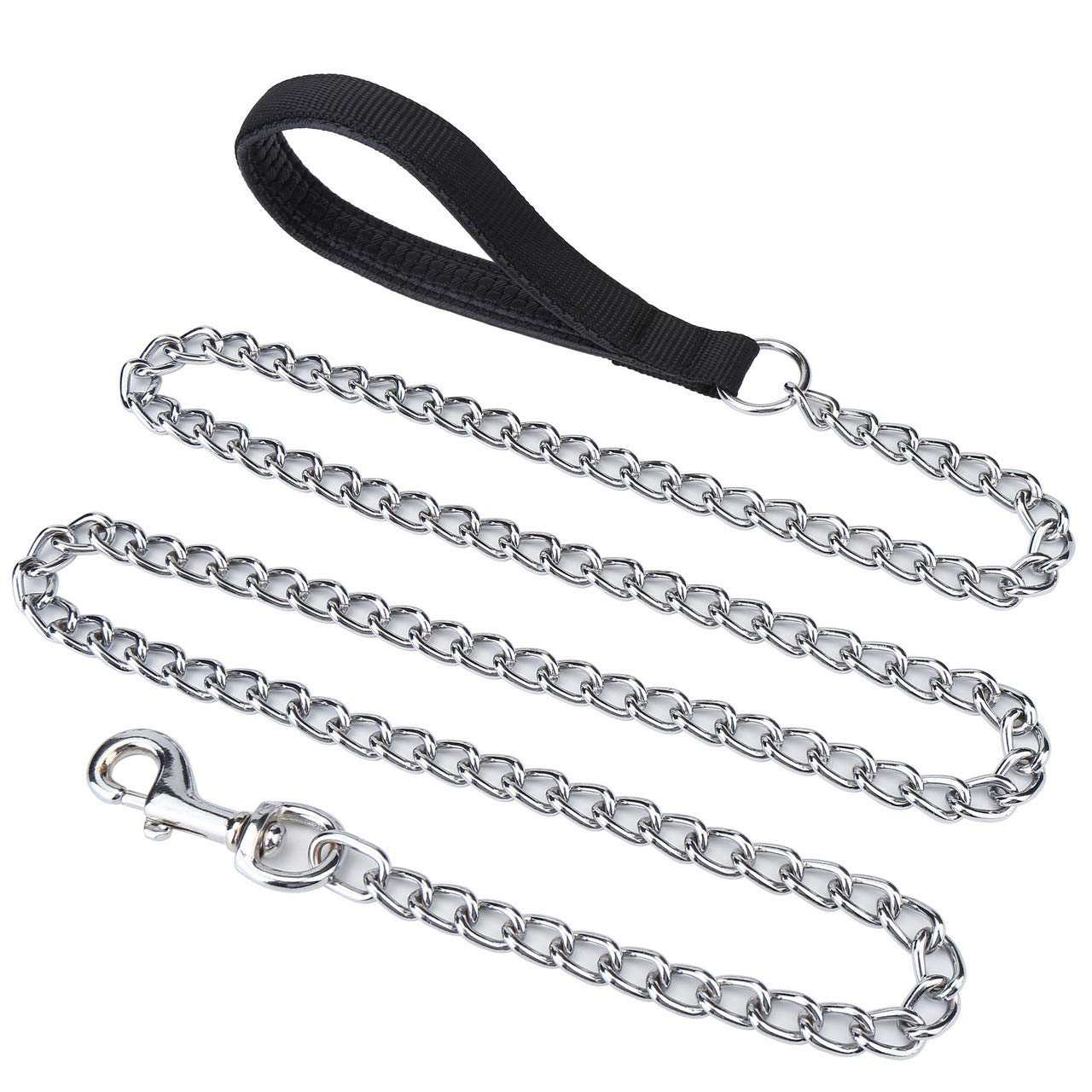 Filhome 6Ft Metal Dog Leash Chew Proof Dog Chain Leash Heavy Duty Sturdy Pet Dog Leash With Padded Handle For Large Medium Dogs