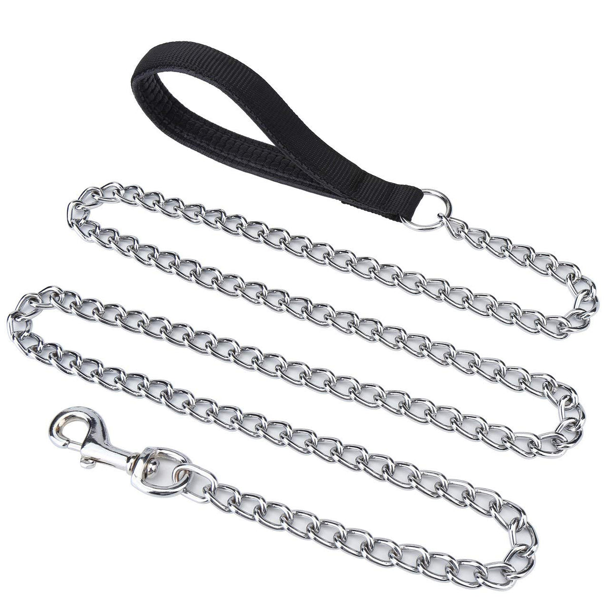 Filhome 6Ft Metal Dog Leash Chew Proof Dog Chain Leash Heavy Duty Sturdy Pet Dog Leash With Padded Handle For Large Medium Dogs