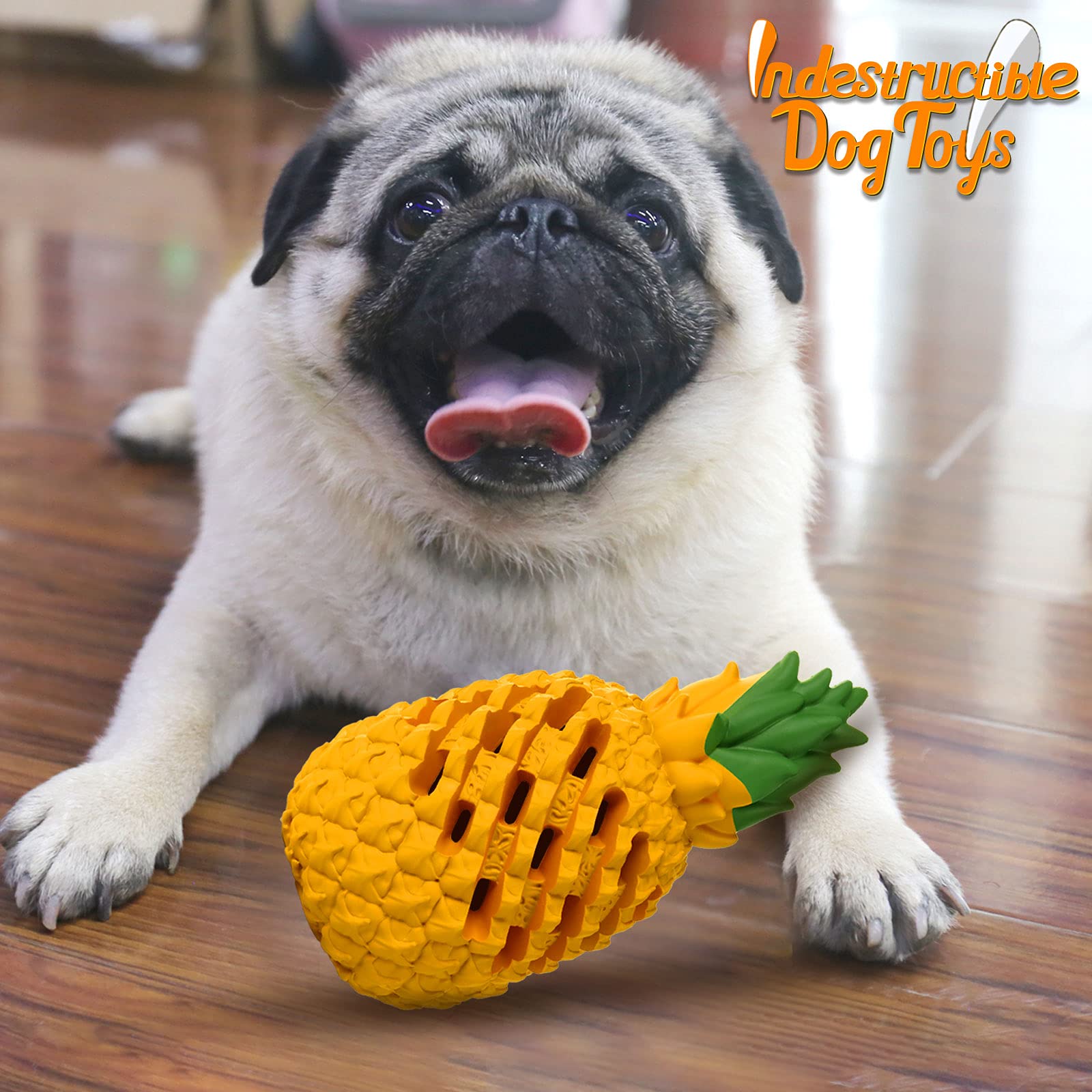 M.C.Works Dog Toy For Aggressive Chewers Large Breeds, Indestructible Pineapple Dog Toys, Tough Treat Dispensing Toys For Small