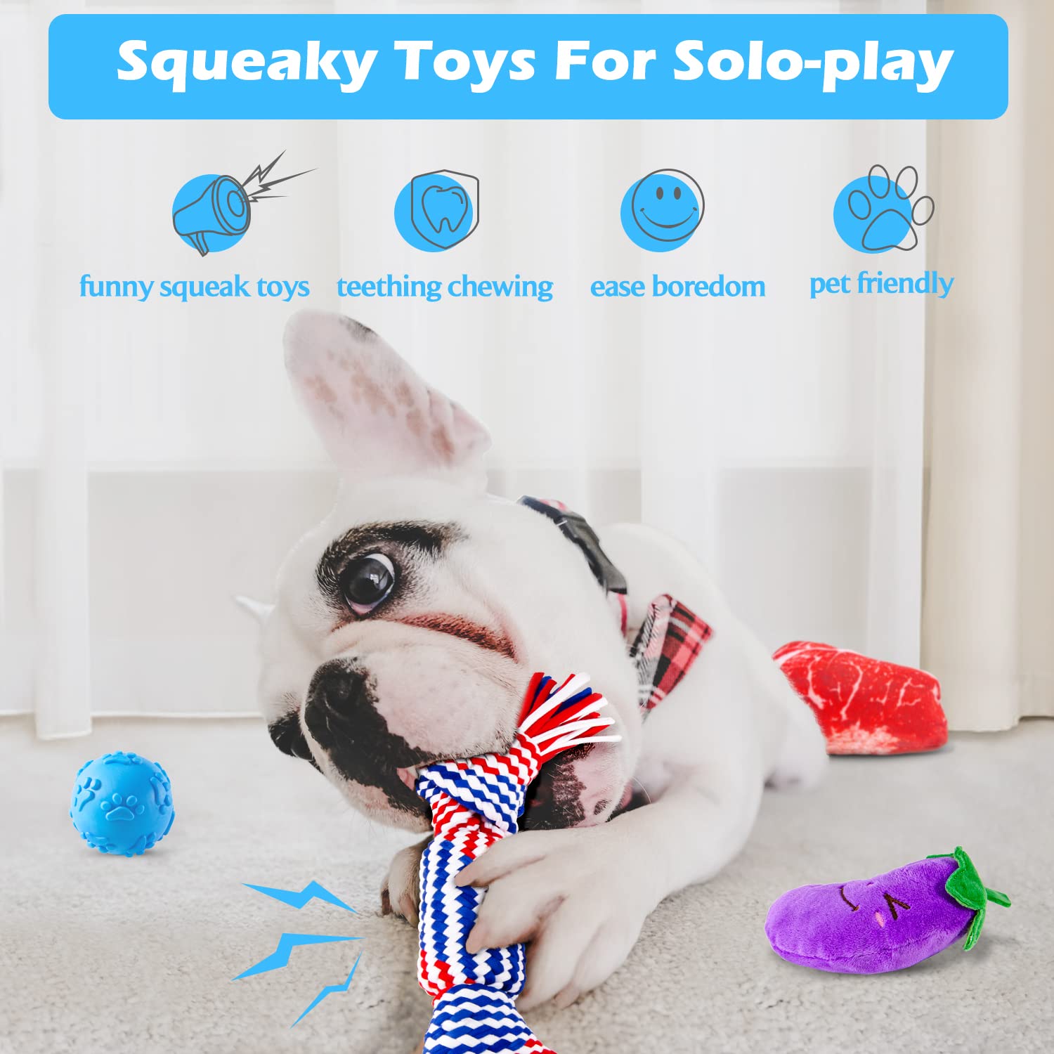 Heibizi Dog Toys Bundle For Small Dogs, Puppy Toys Set For Teething Small Dogs, Puppy Chew Toys, Small Dog Toys Pack With Stuffe