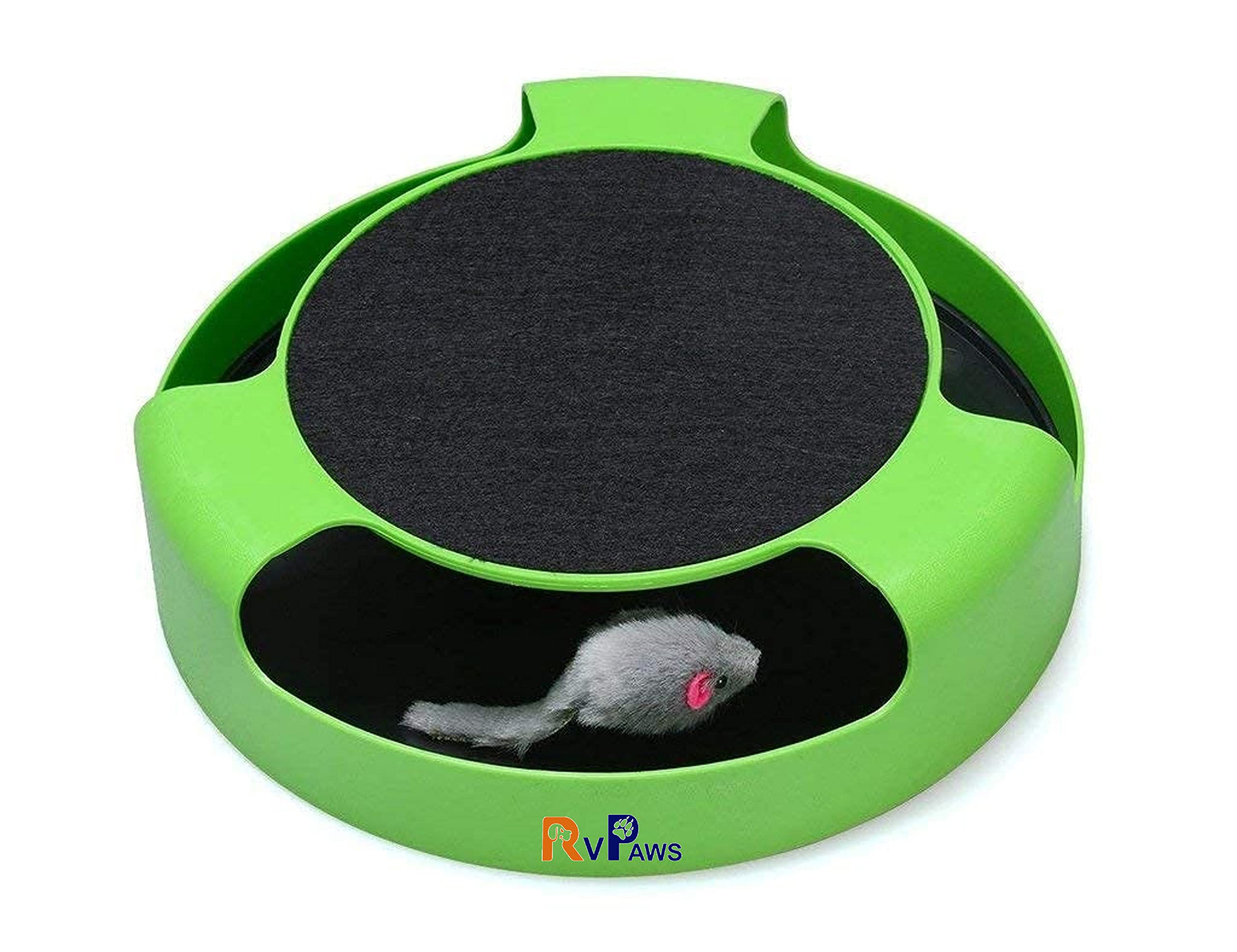 Rvpaws Catch The Mouse Cat Scratcher Interactive Toy With A Running Mice And A Scratching Pad For Cats & Kittens (Color As Vary