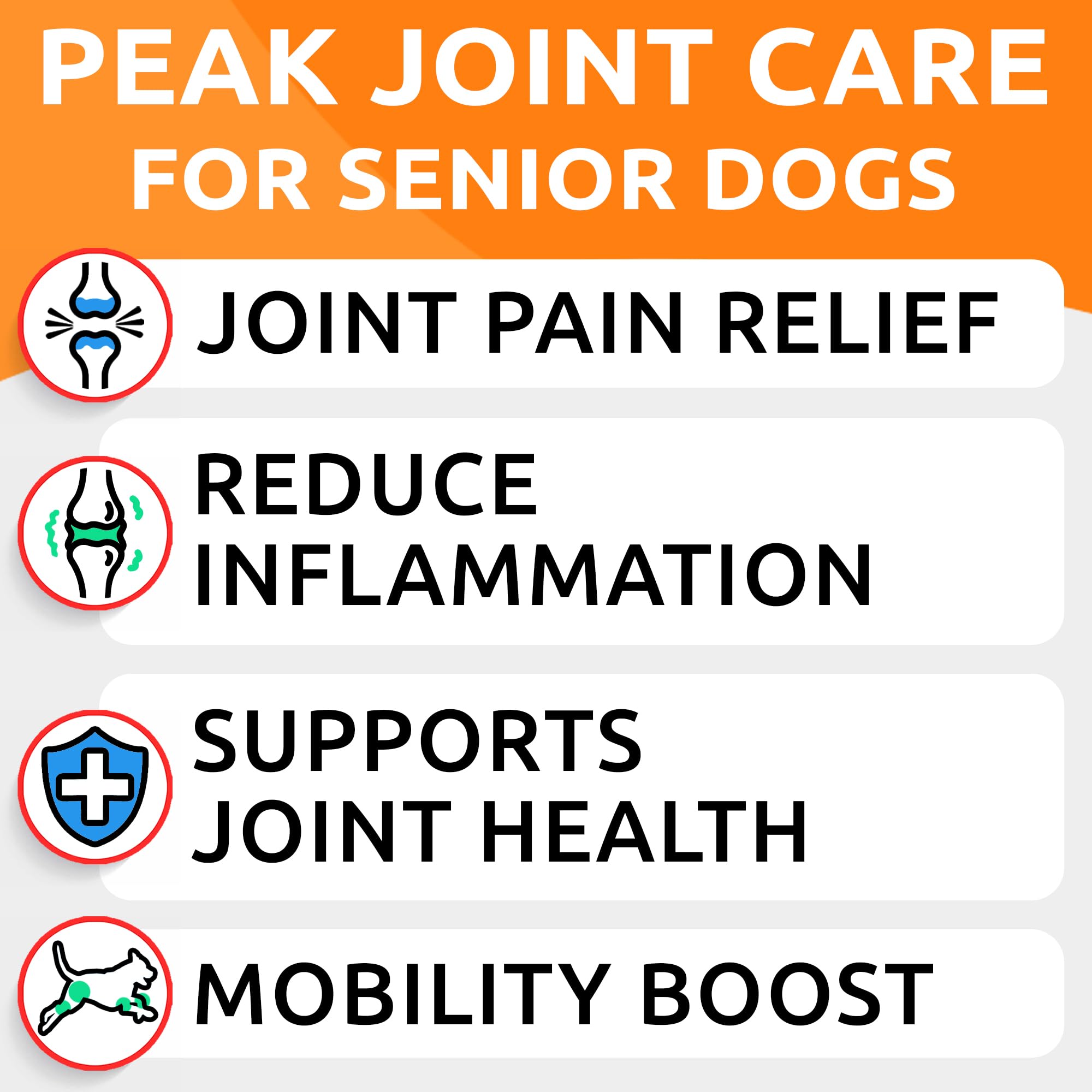 BARK&SPARK Senior Advanced Glucosamine Chondroitin for Dogs - Hip Joint Pain Relief - Old Dog Joint Chews Large & Small Breed -