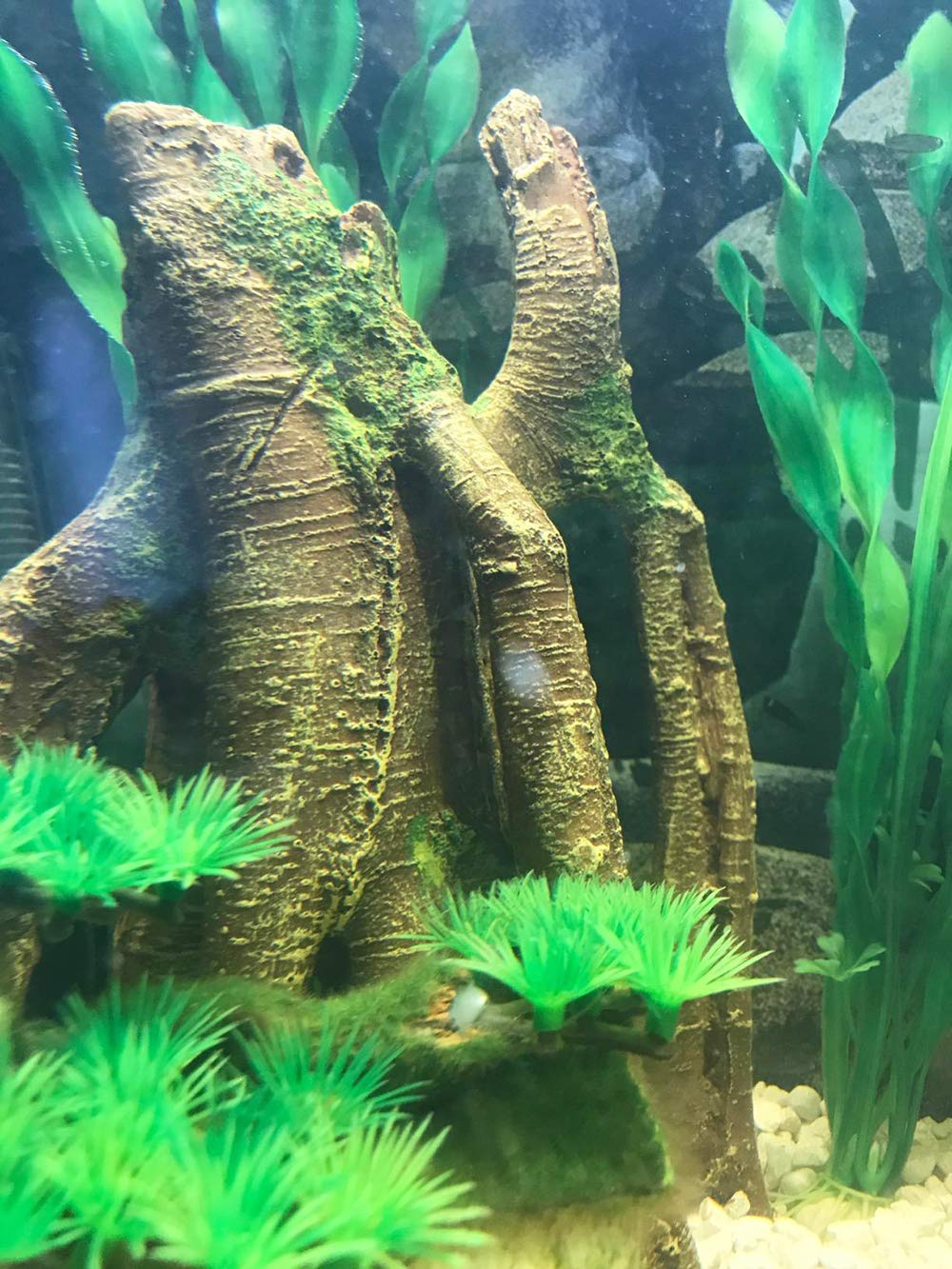 Slocme Aquarium Resin Tree Trunk Ornament - Fish Tank Wood House Decor, Betta Fish Or Other Pets Can Swim Through The Branches