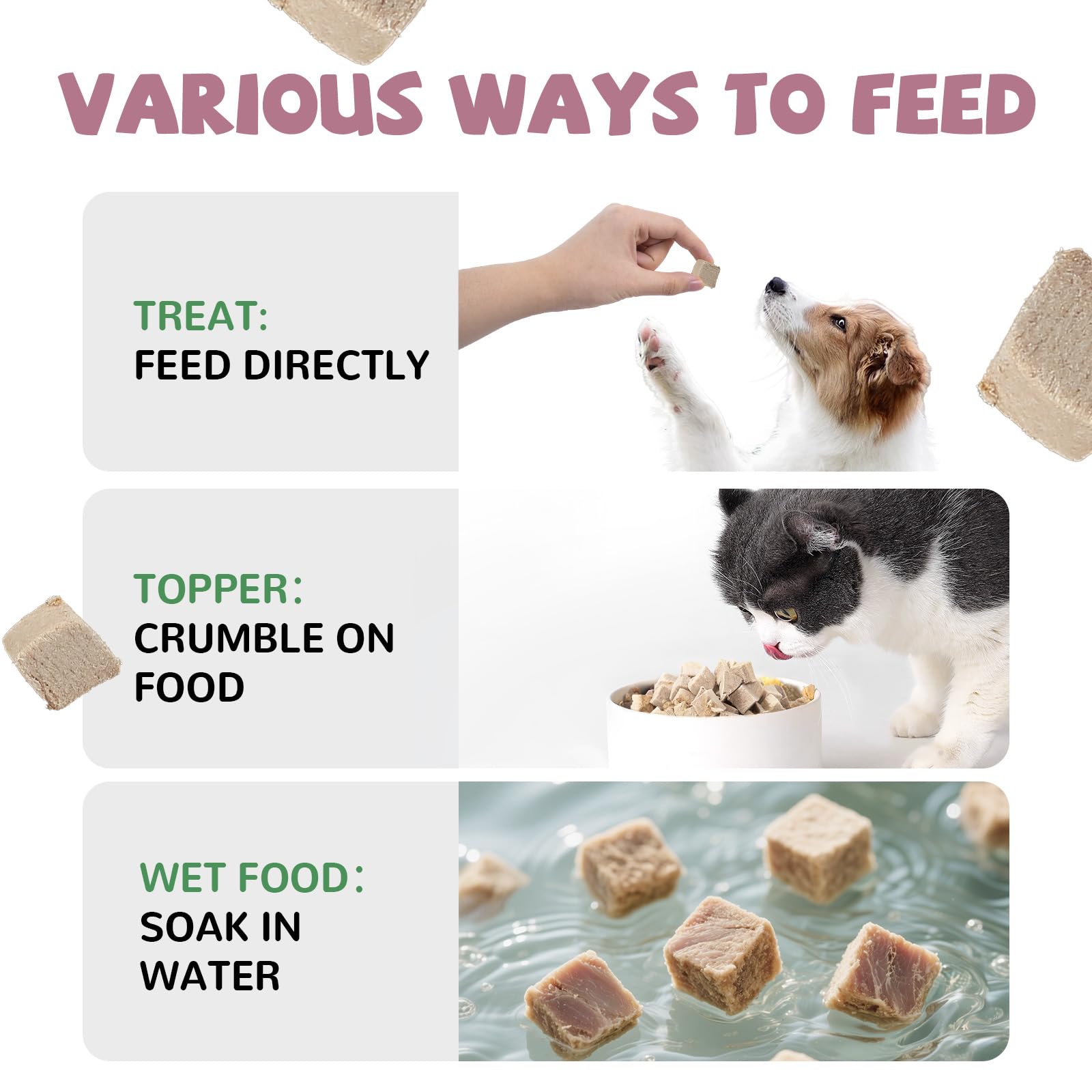 PAWUP Freeze Dried Duck Treats for Cats Dogs, Rawhide Free Freeze-Dried Raw Food Topper, High Protein, Gluten&Grain Free, 4.6oz