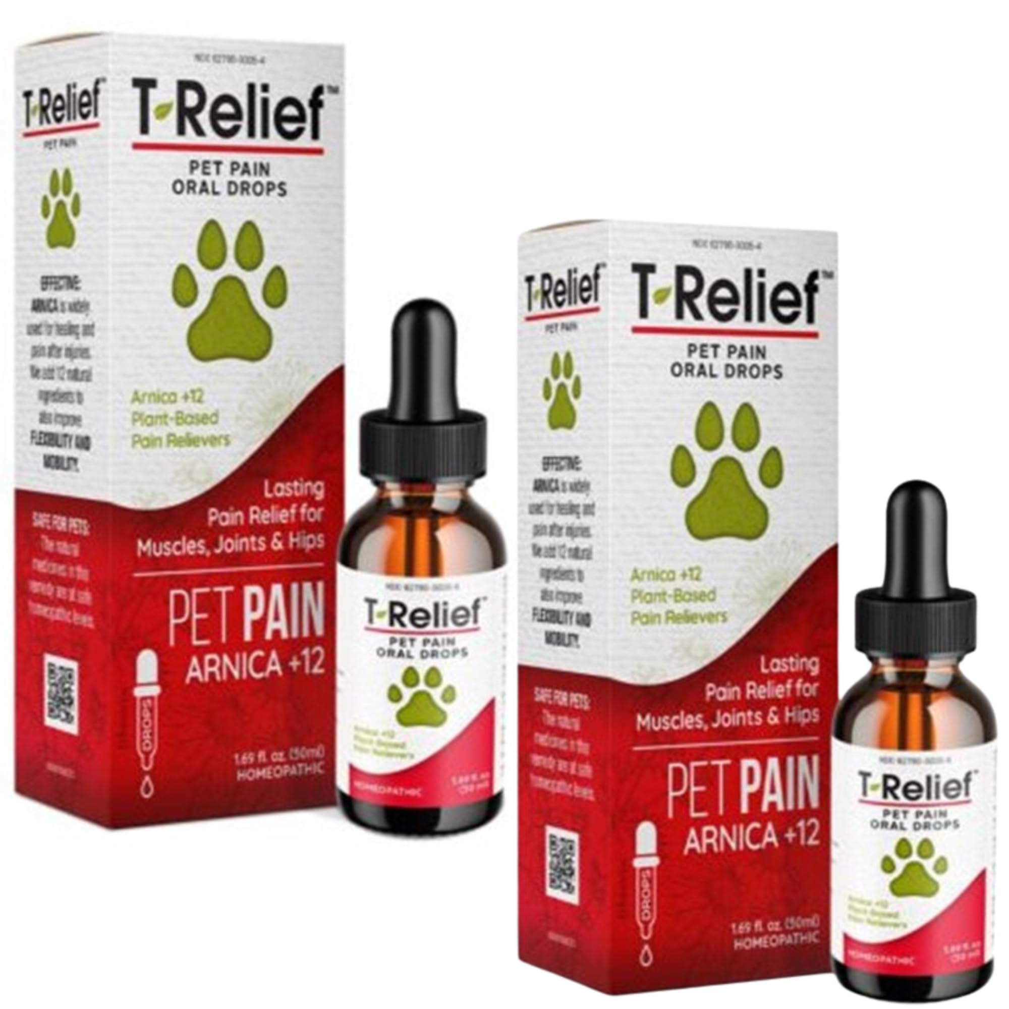 T-Relief Pet Pain Oral Drops Arnica +12 Powerful Natural Medicines for Muscle Joint & Hip Pain Soreness Stiffness Injuries in Do