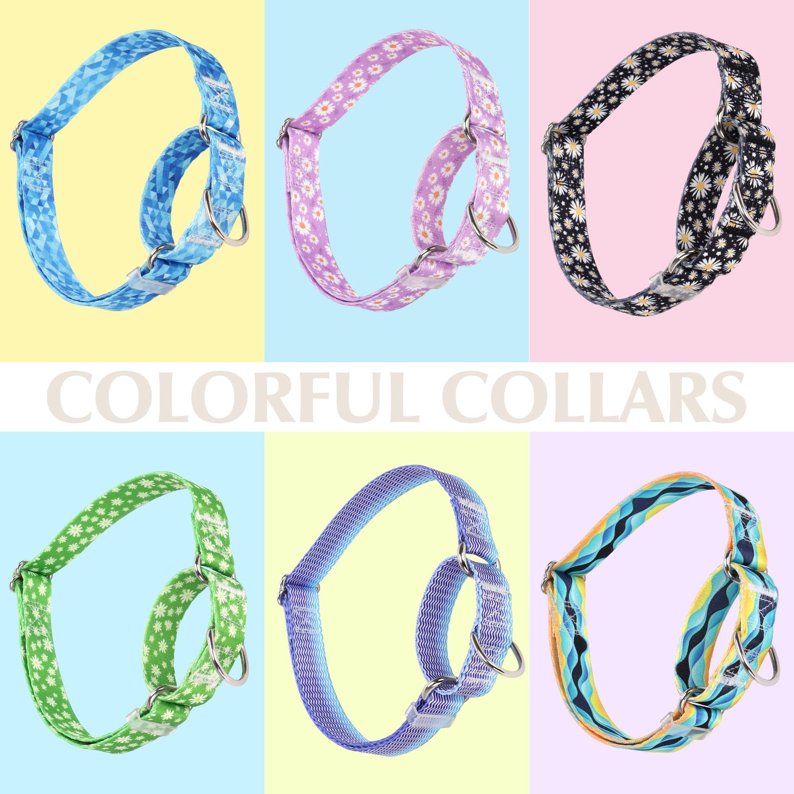 Martingale Collar For Dogs, Girl Dog Collar With Purple Floral Patterns, Heavy Duty Nylon Dog Collar Durable And Comfortable, Pe