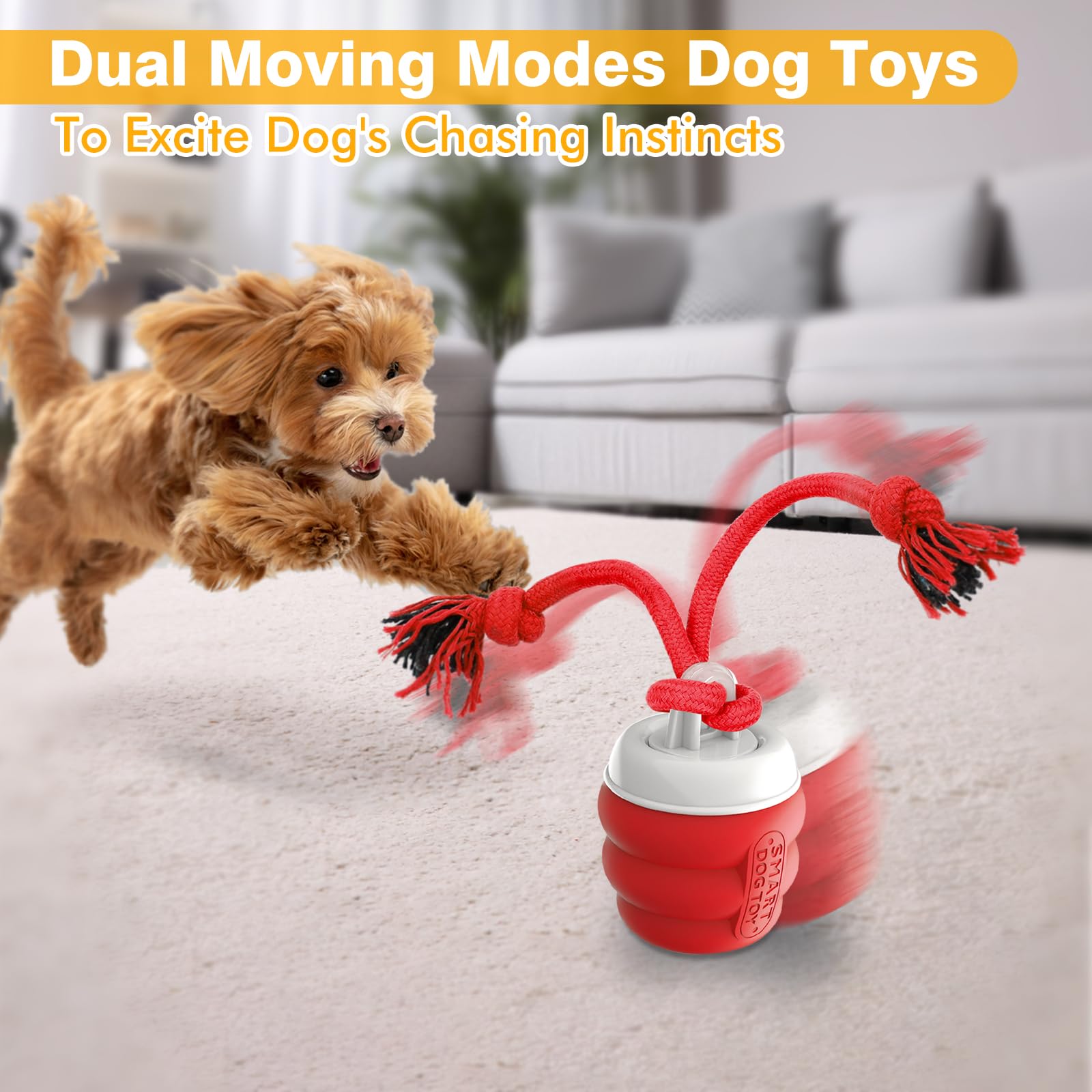 BUPIHUKA Interactive Dog Toys for Boredom- Rechargeable Electric Dog Balls, Dog Toys to Keep Them Busy, Automatic Moving Dog Pro