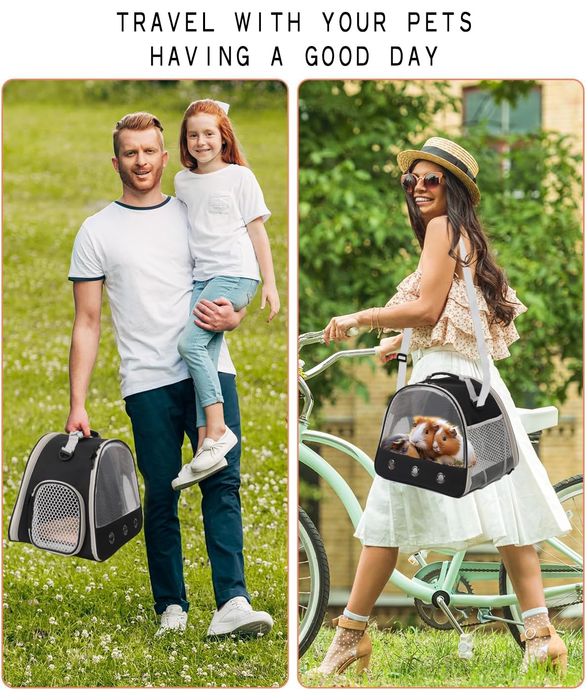 Guinea Pig Carrier,Guinea Pig Carrier For 2,Ventilation Carrier For Bearded Dragon,Reptile Travel Carrier For Lizards Sugar Glid