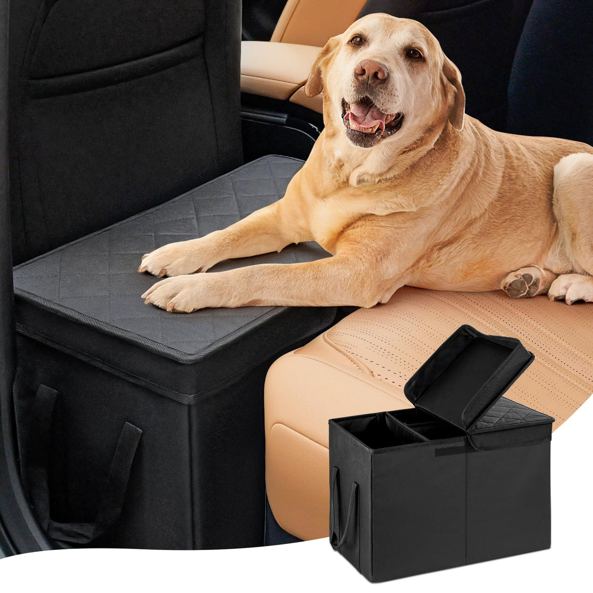 Unicitii Car Seat Extender For Large Dogs, Back Seat Extender For Dogs Up To 120 Lbs Large Dog Extender With Storage Car Organiz