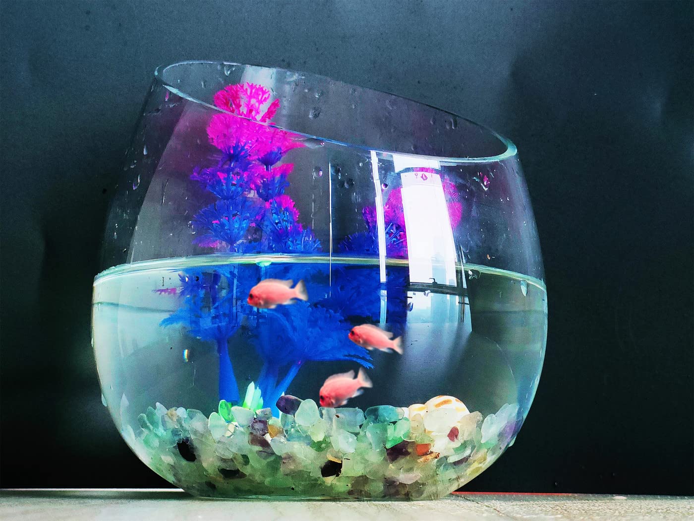 ZHIYUXI Crystal Fluorite Vase Filler, 0.22lbs, Polished Healing Chips for Decoration, Fish Tank Gravel, Succulent Plants, Home D